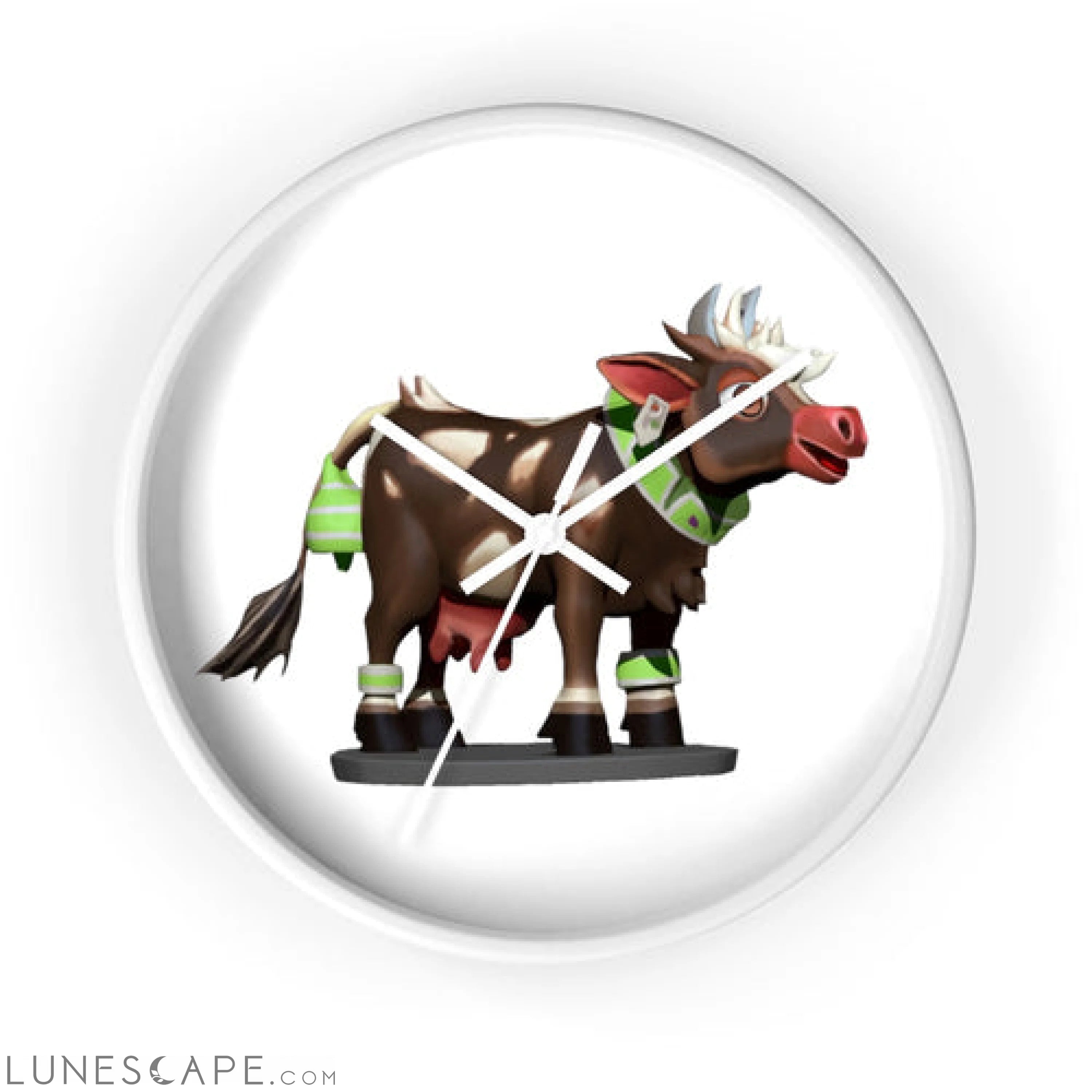 Brown Cow Wall clock LUNESCAPE