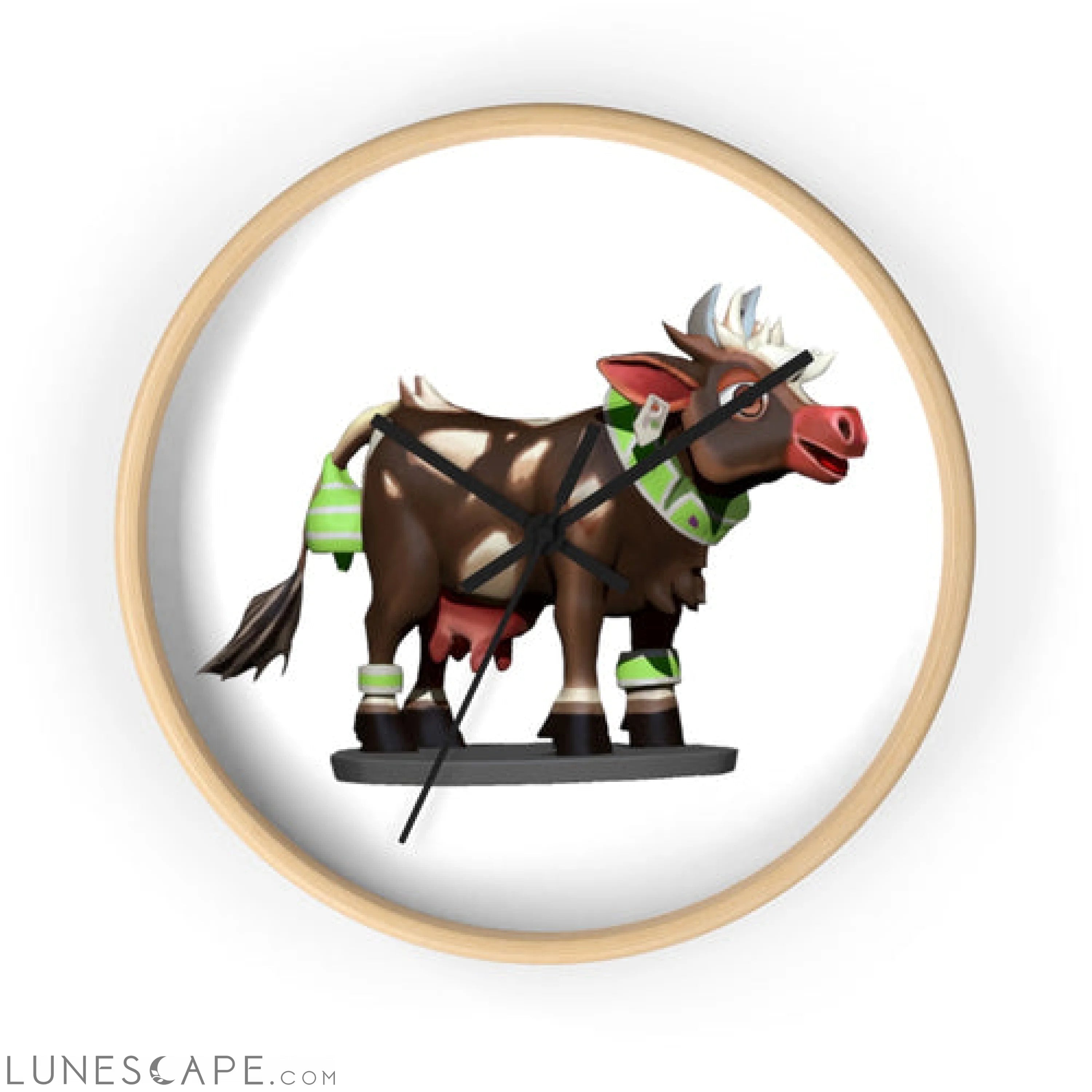 Brown Cow Wall clock LUNESCAPE