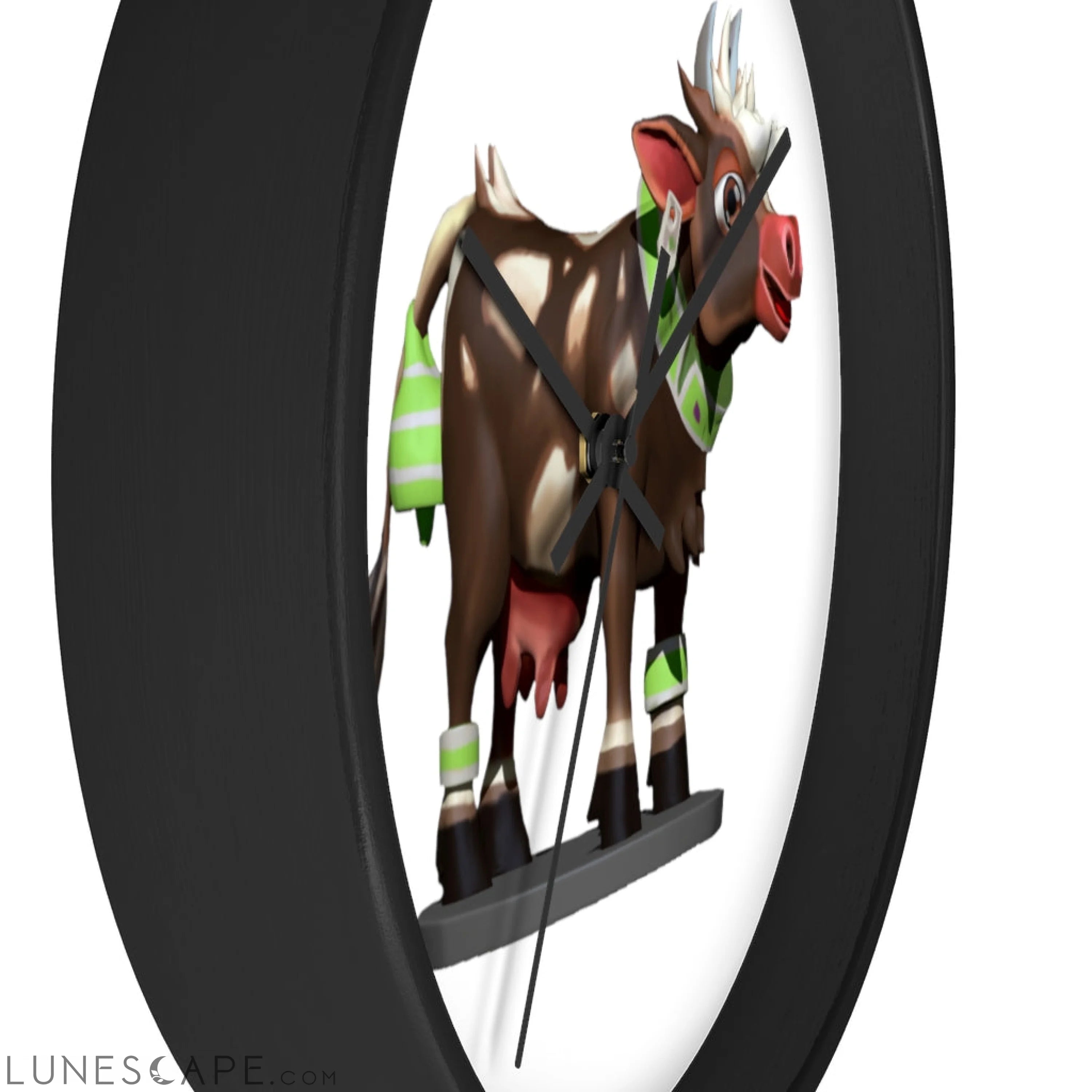 Brown Cow Wall clock LUNESCAPE