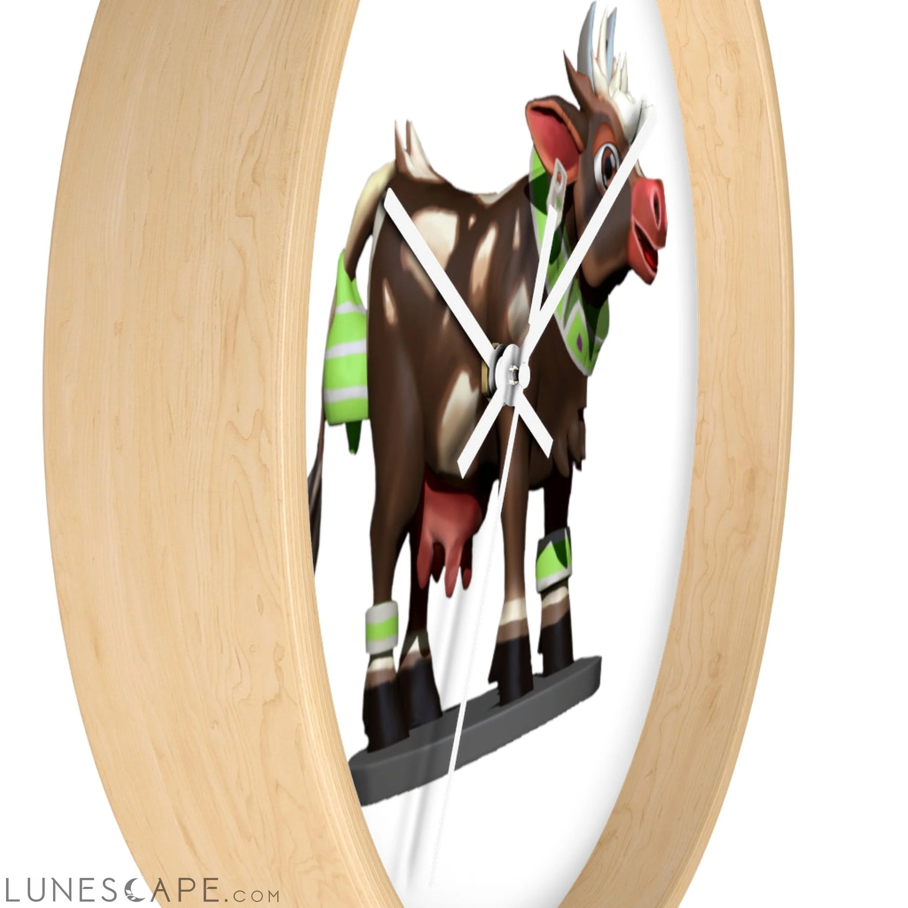 Brown Cow Wall clock LUNESCAPE