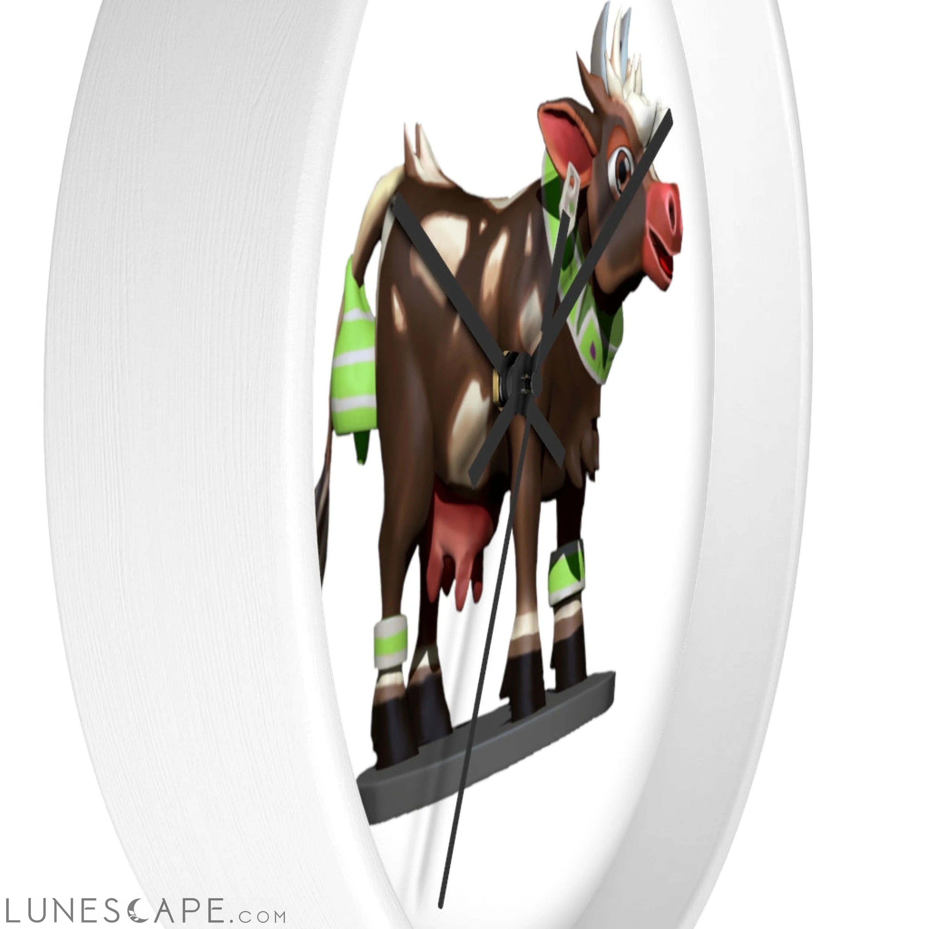 Brown Cow Wall clock LUNESCAPE