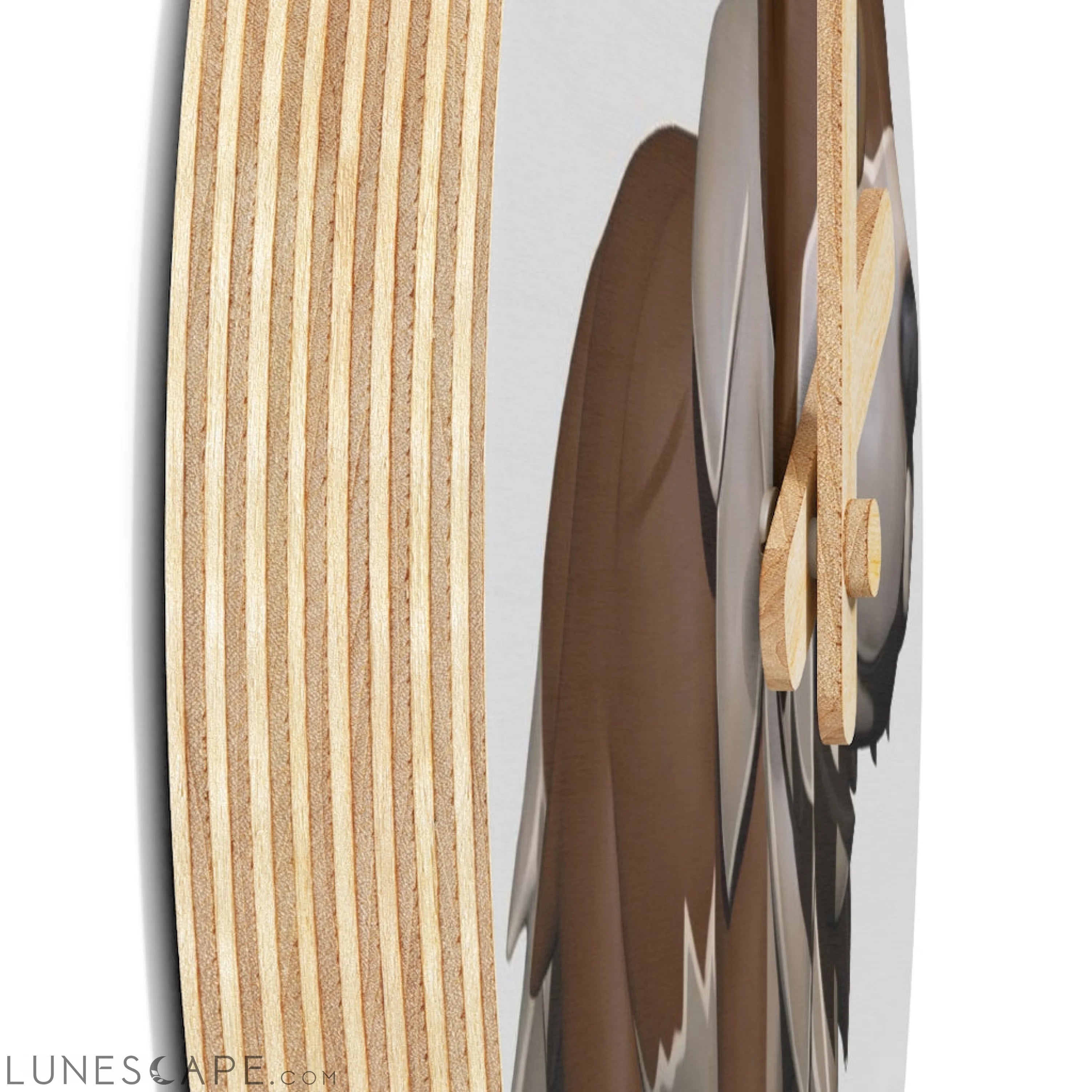 Brown Dog Wooden Wall Clock LUNESCAPE