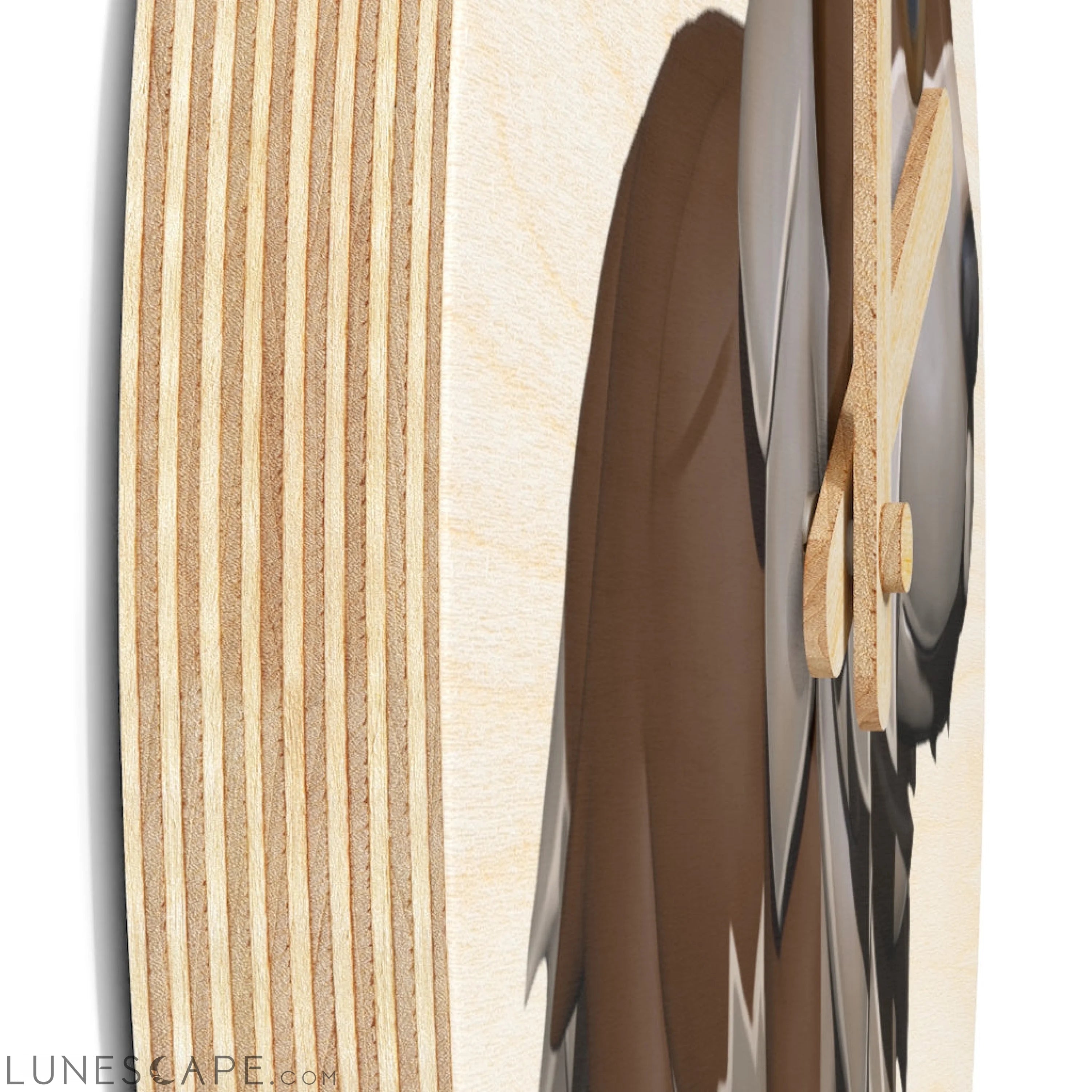 Brown Dog Wooden Wall Clock LUNESCAPE