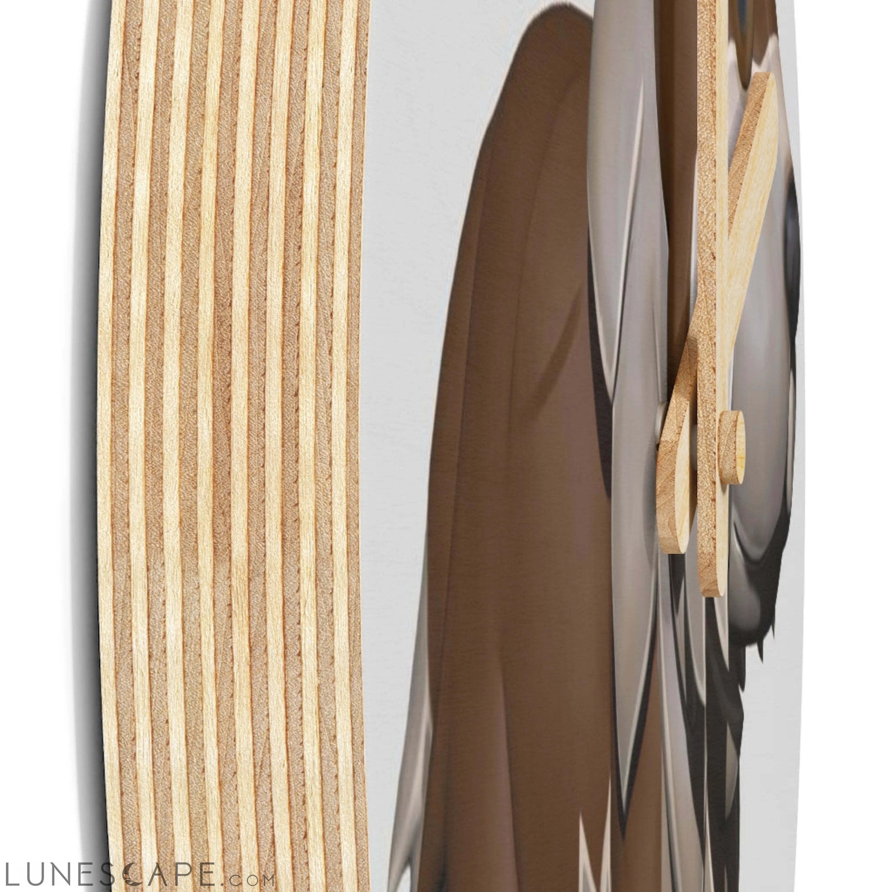 Brown Dog Wooden Wall Clock LUNESCAPE
