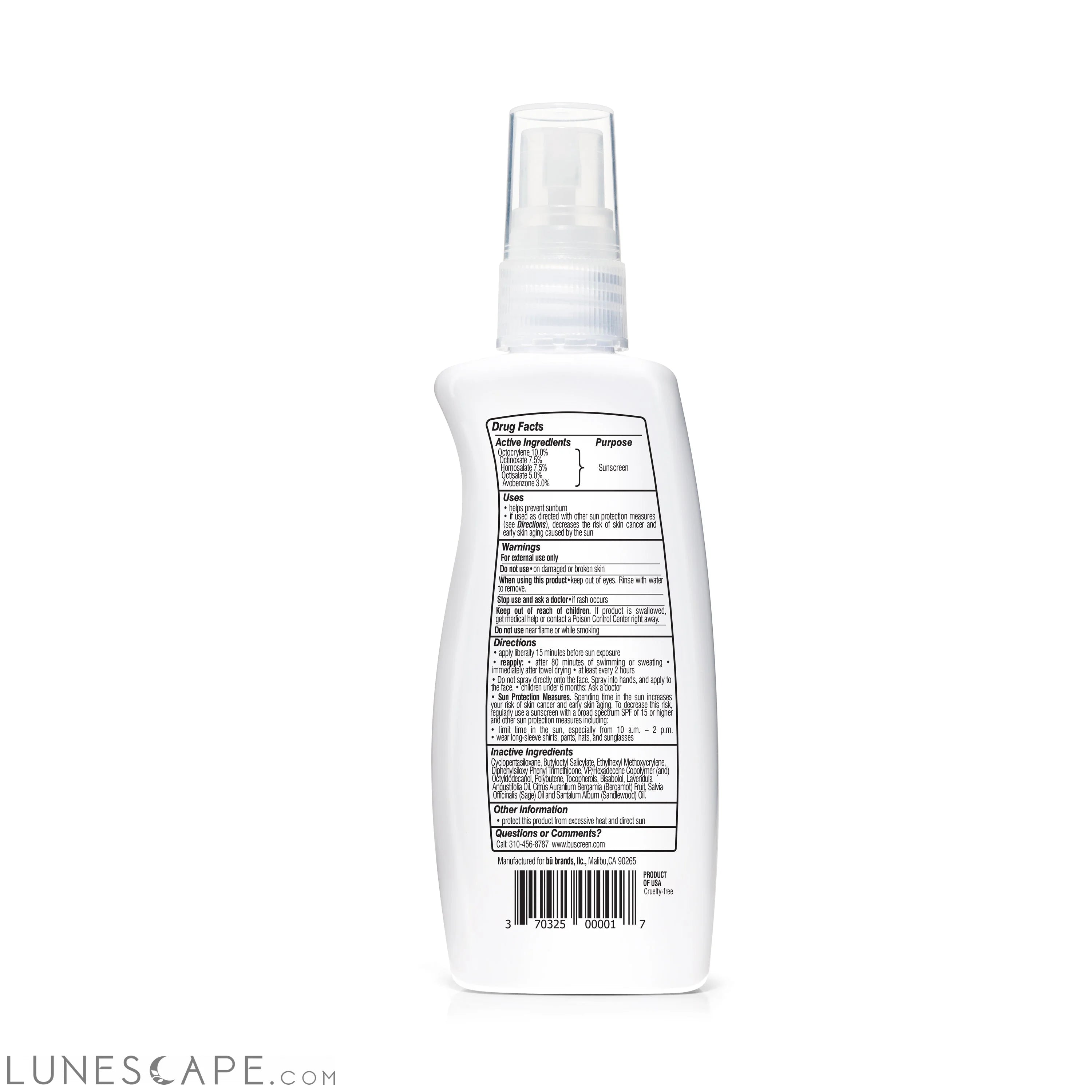 Bu SPF 50 with Natural Essence of White Sage LUNESCAPE