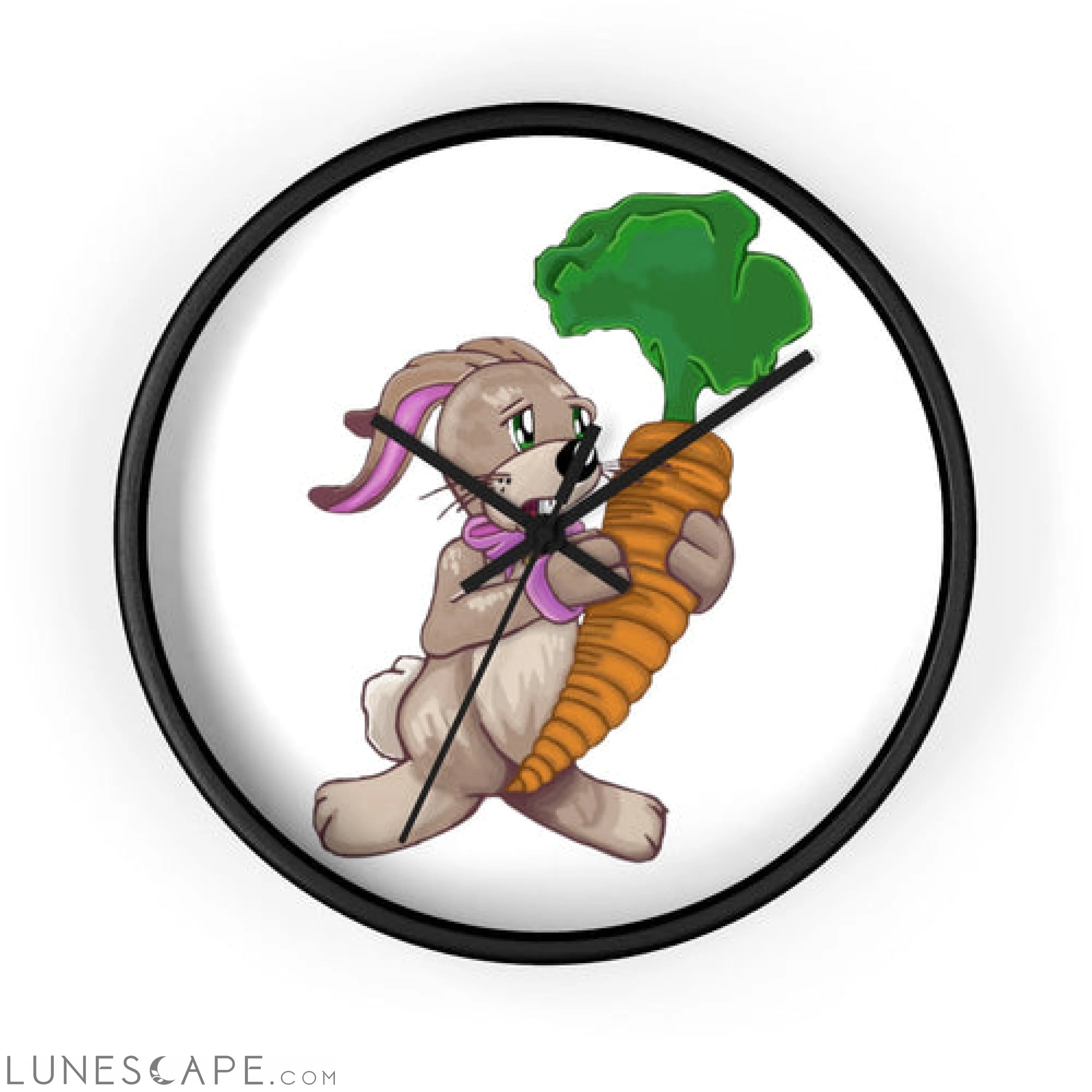 Bunny with Carrot Wall clock LUNESCAPE