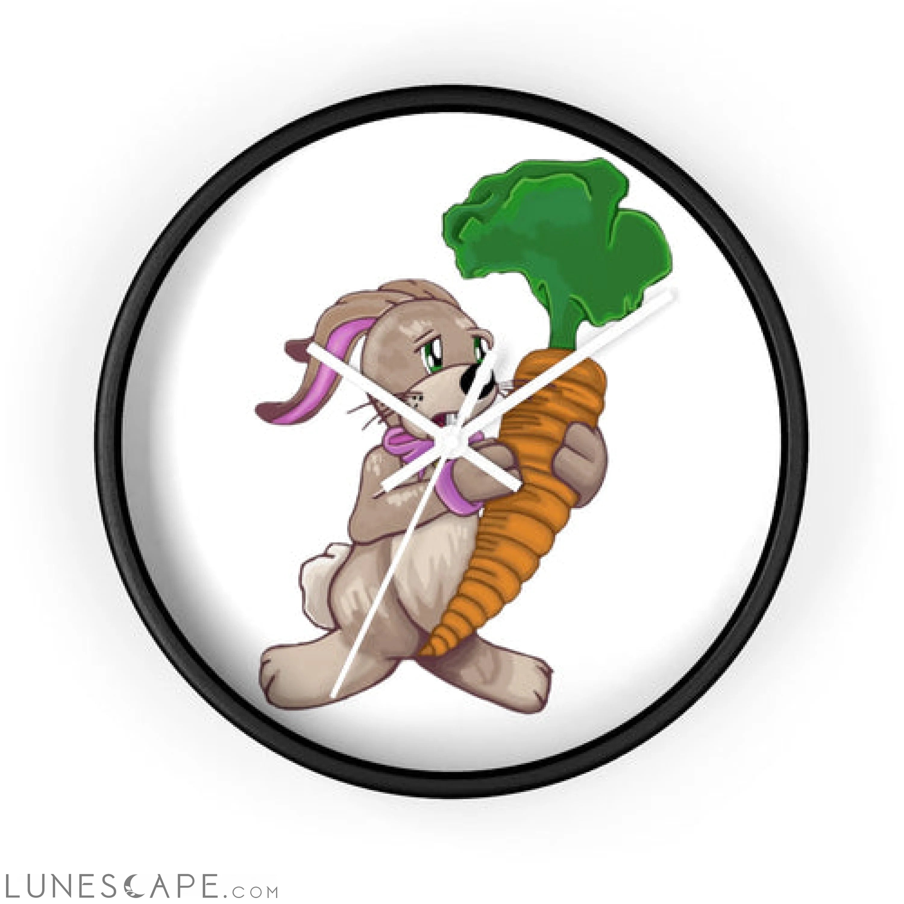 Bunny with Carrot Wall clock LUNESCAPE