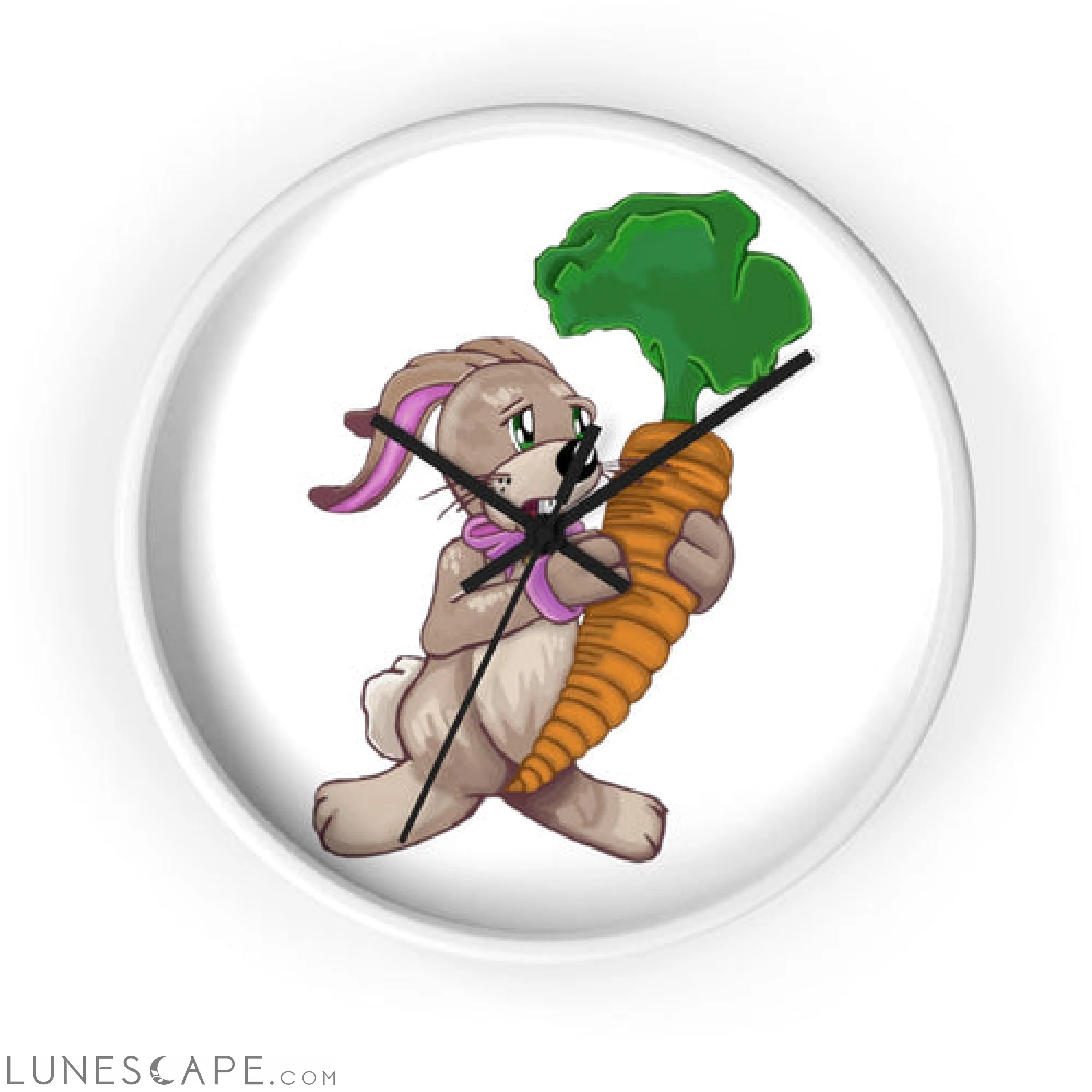 Bunny with Carrot Wall clock LUNESCAPE