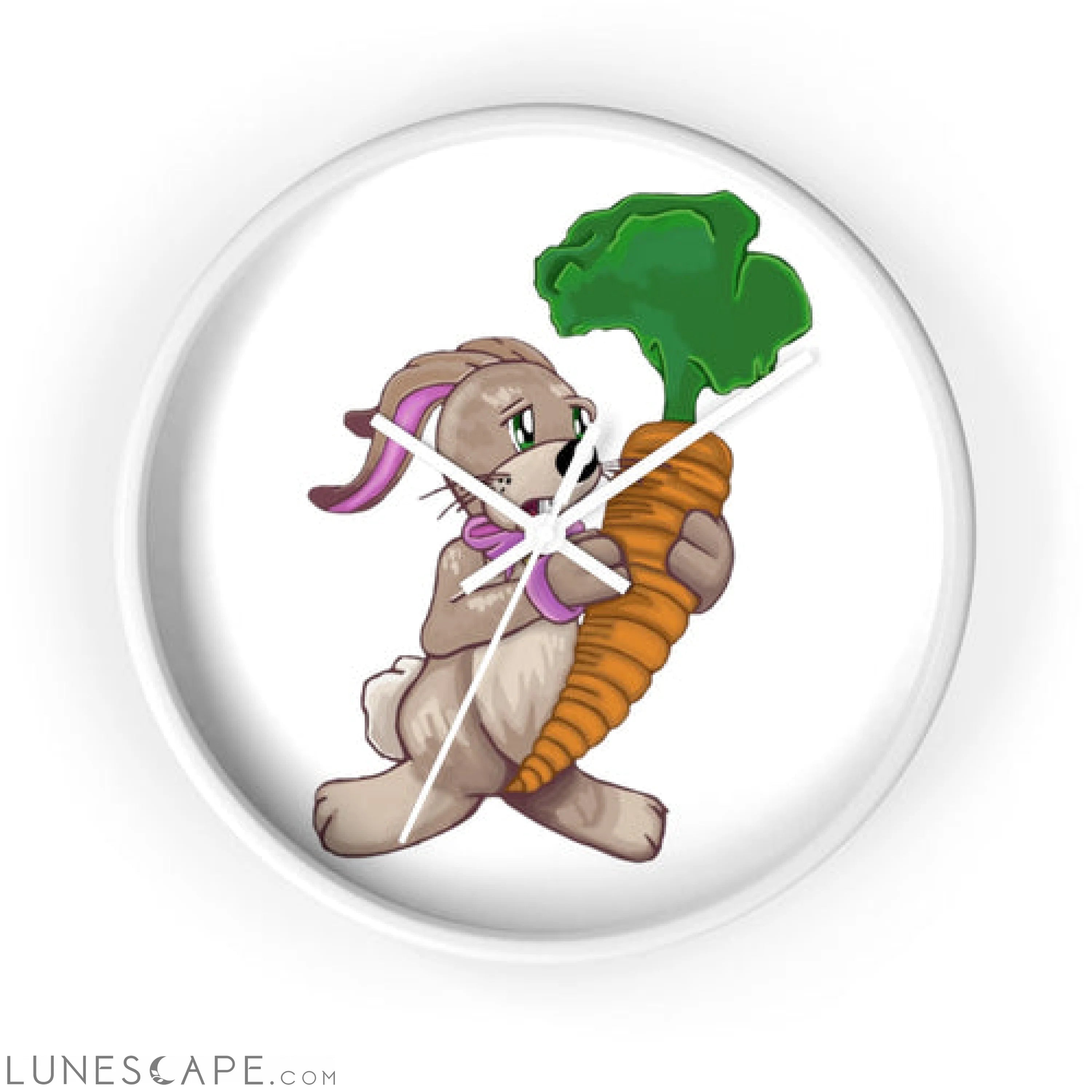 Bunny with Carrot Wall clock LUNESCAPE
