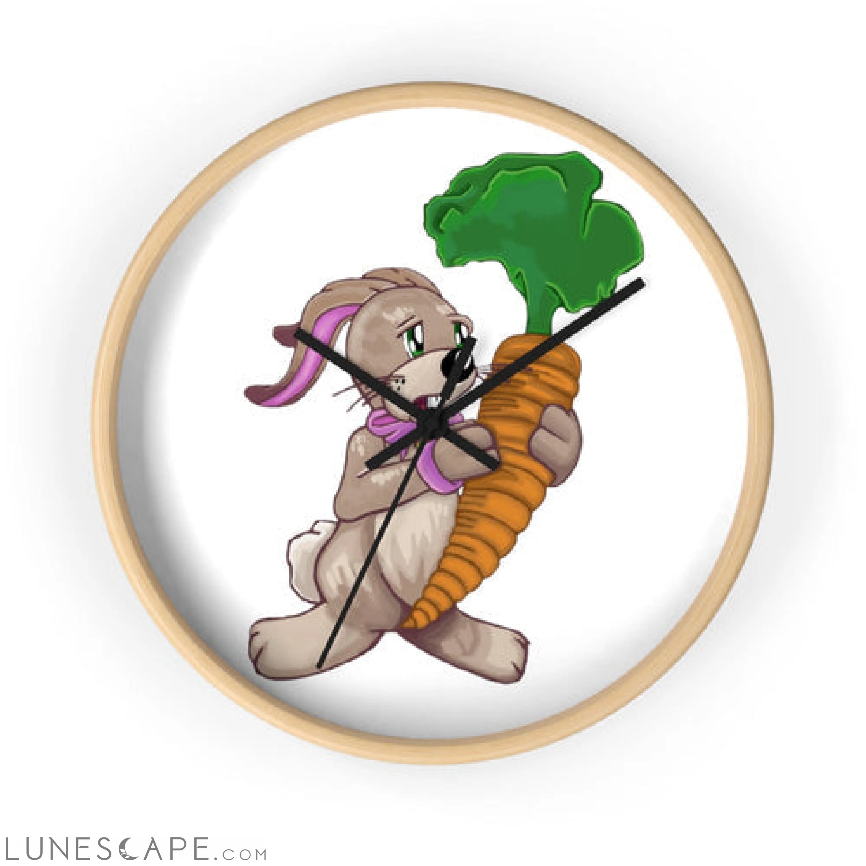Bunny with Carrot Wall clock LUNESCAPE