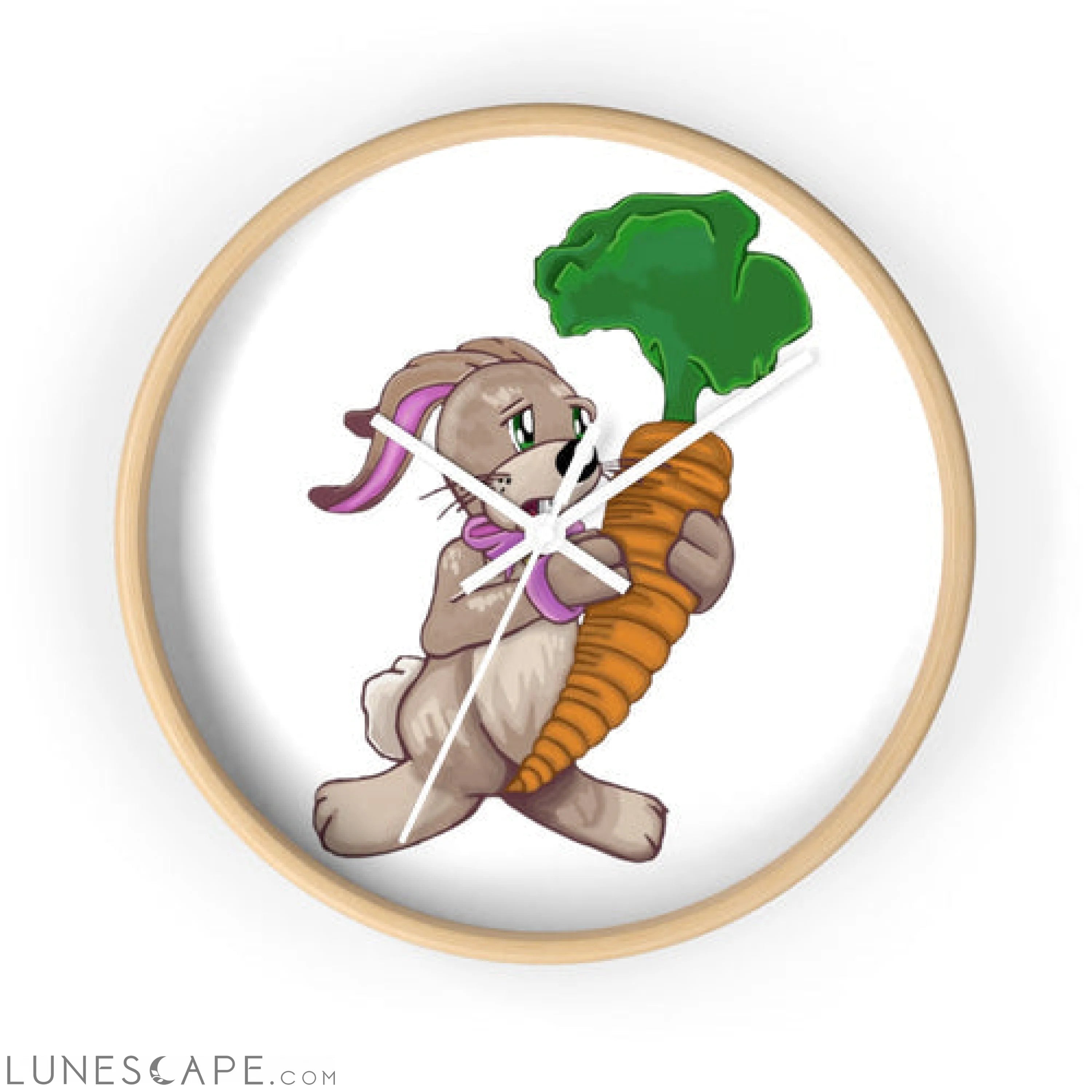 Bunny with Carrot Wall clock LUNESCAPE