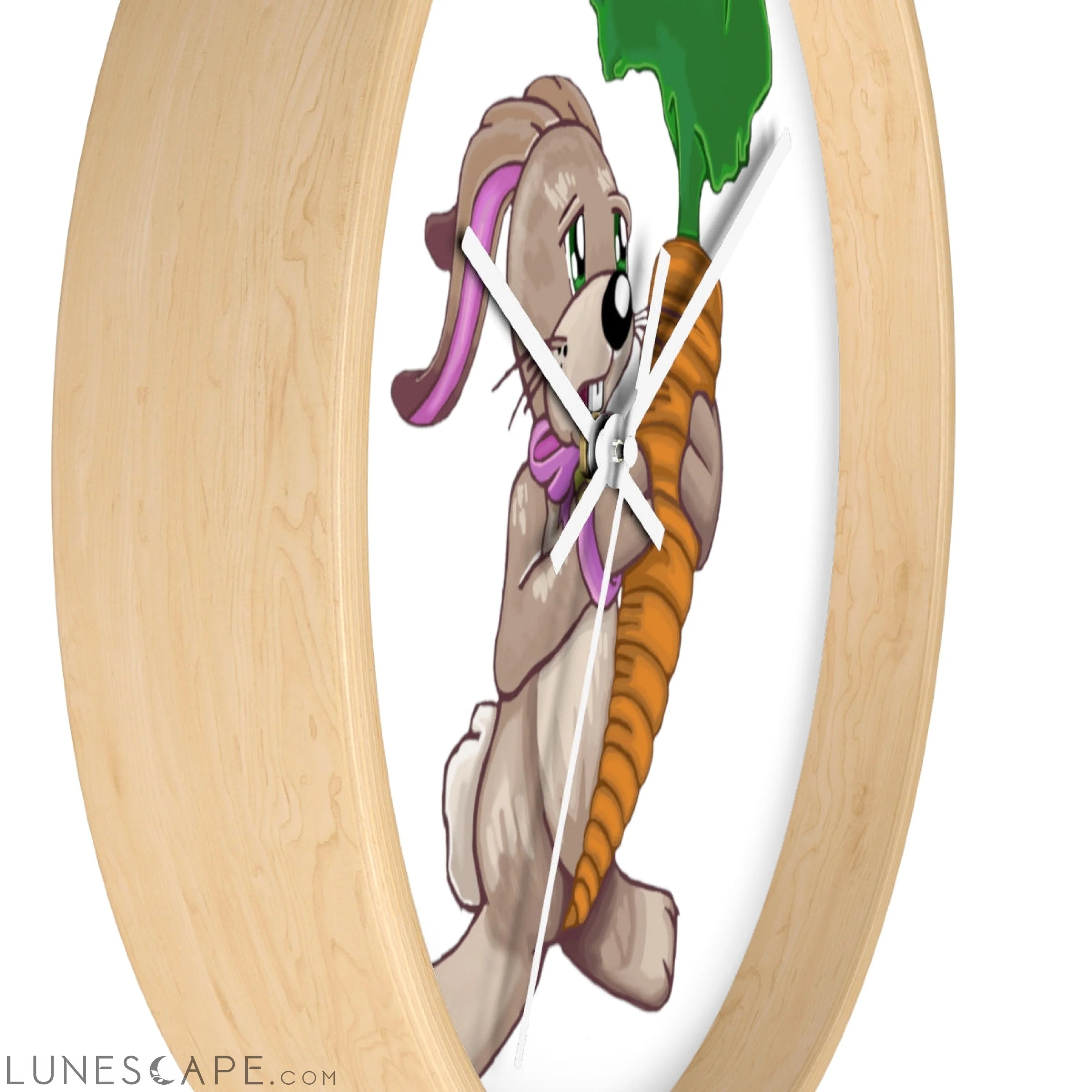 Bunny with Carrot Wall clock LUNESCAPE