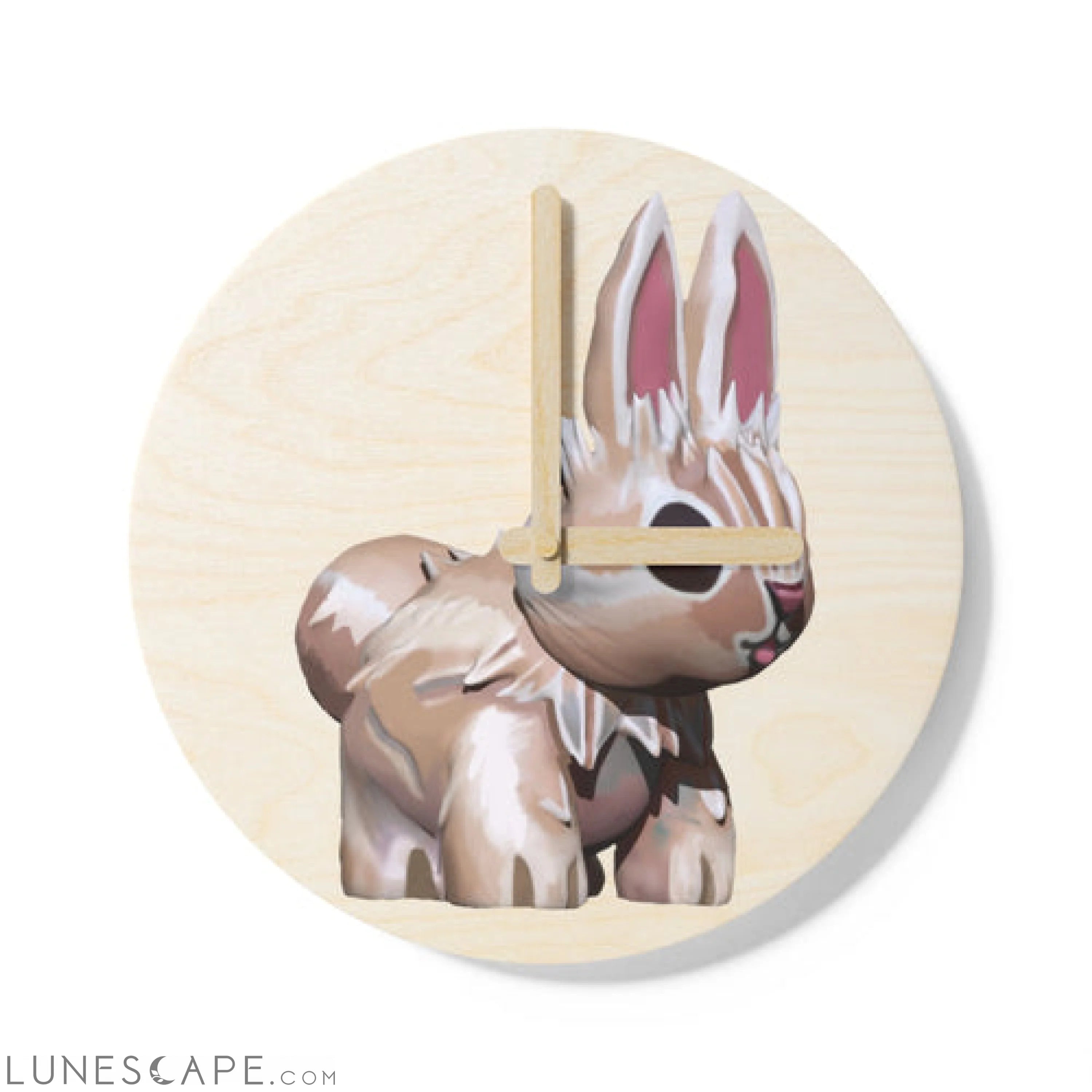 Bunny Wooden Wall Clock LUNESCAPE