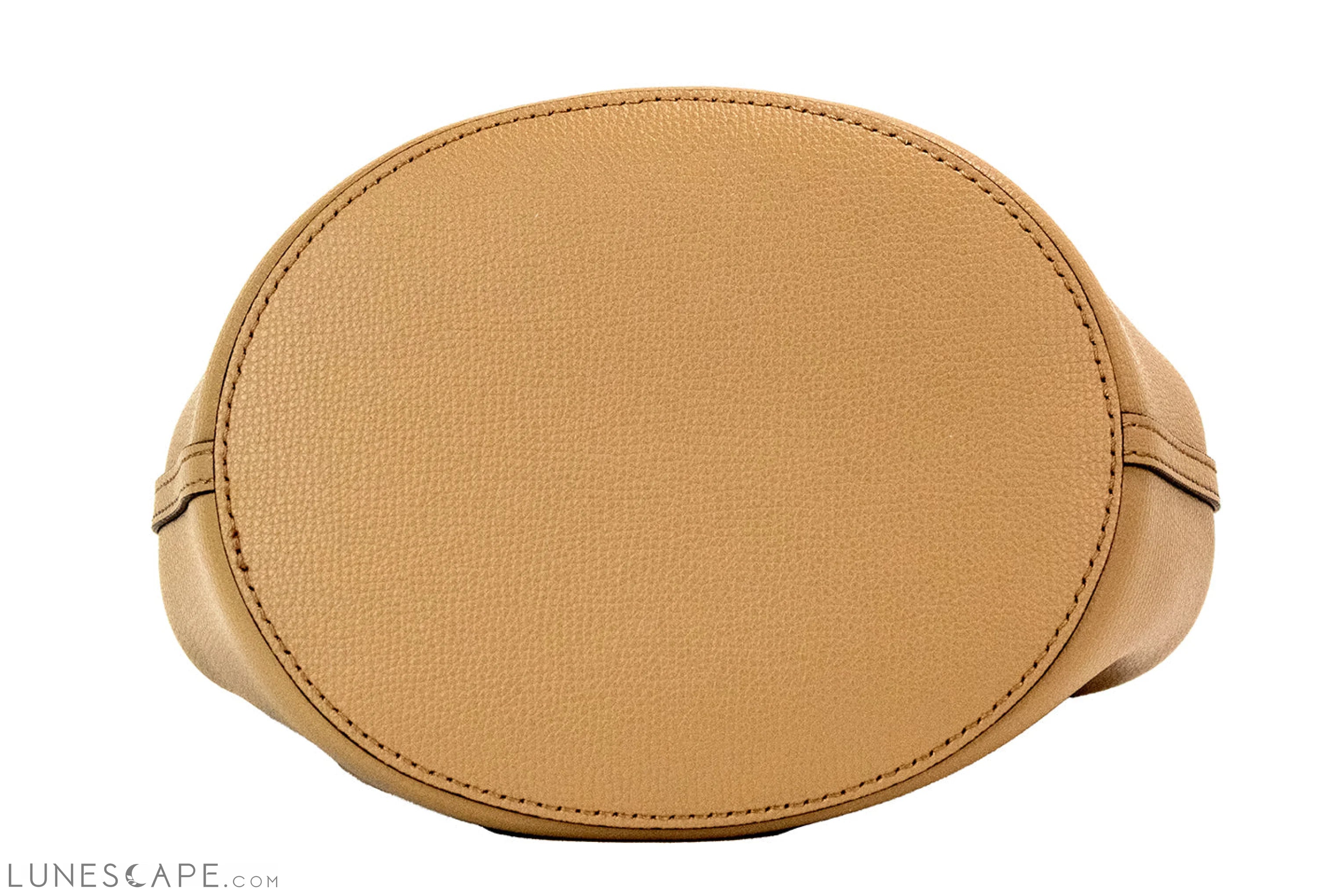 Burberry Lorne Small Camel Haymarket Check Pebble Leather Bucket Handbag Purse LUNESCAPE
