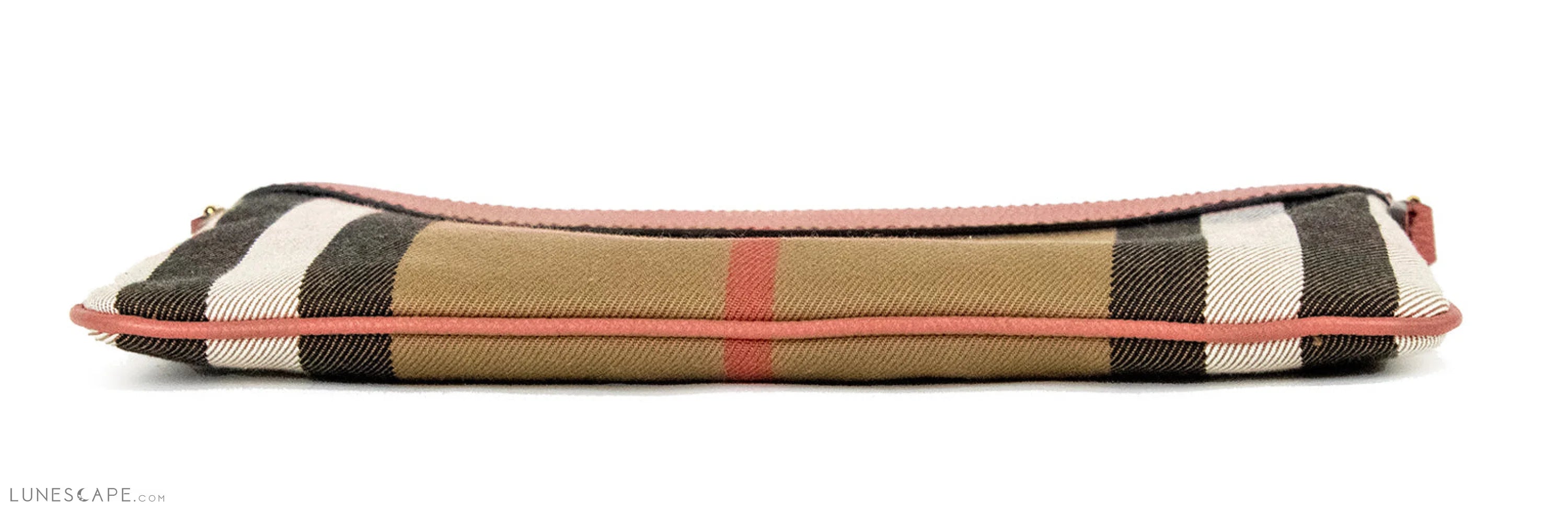 Burberry Peyton House Check Derby Cinnamon Red Grain Leather Pouch Crossbody Bag