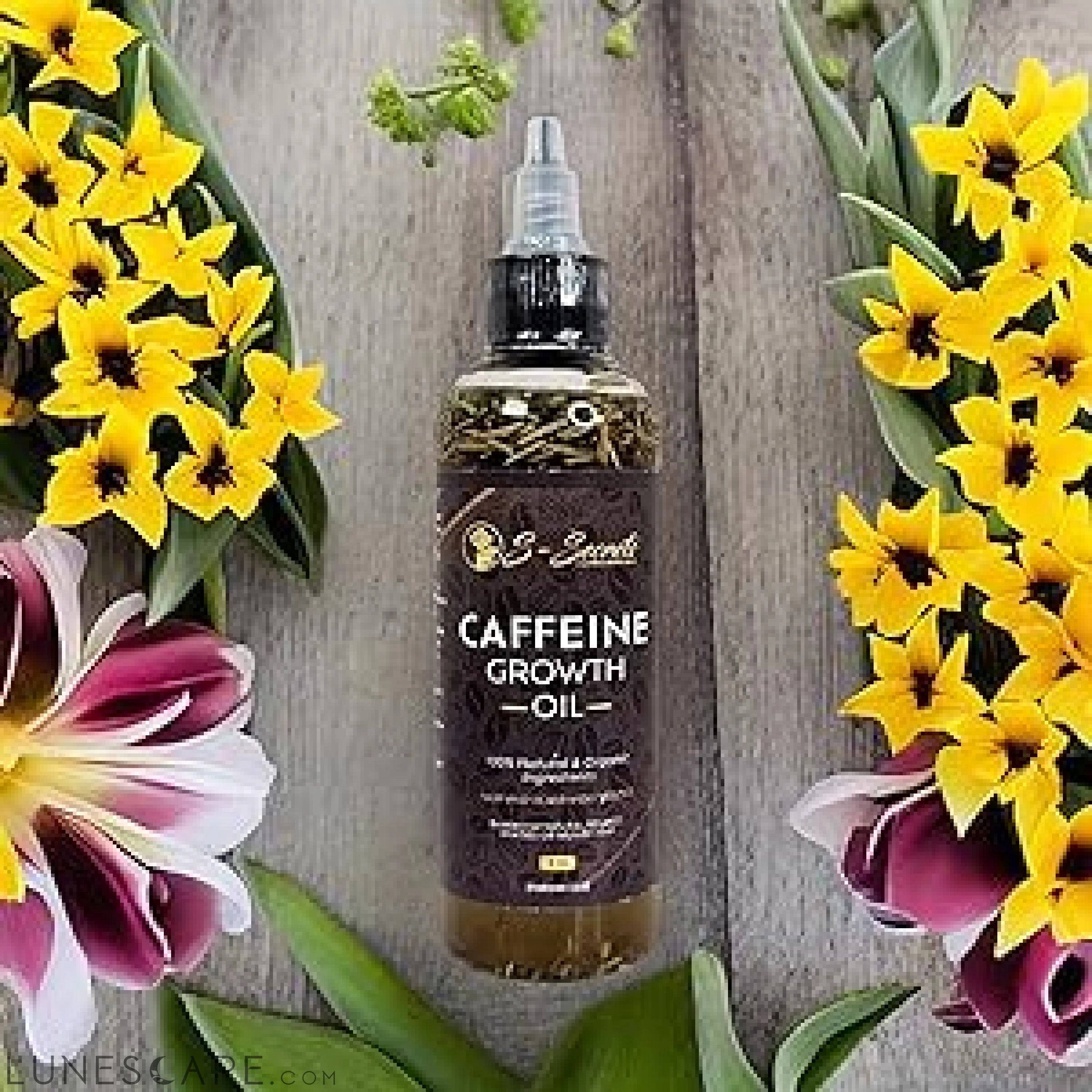 Caffeine Hair Growth Oil 4oz, Herbs, Biotin, Essential oils For All LUNESCAPE