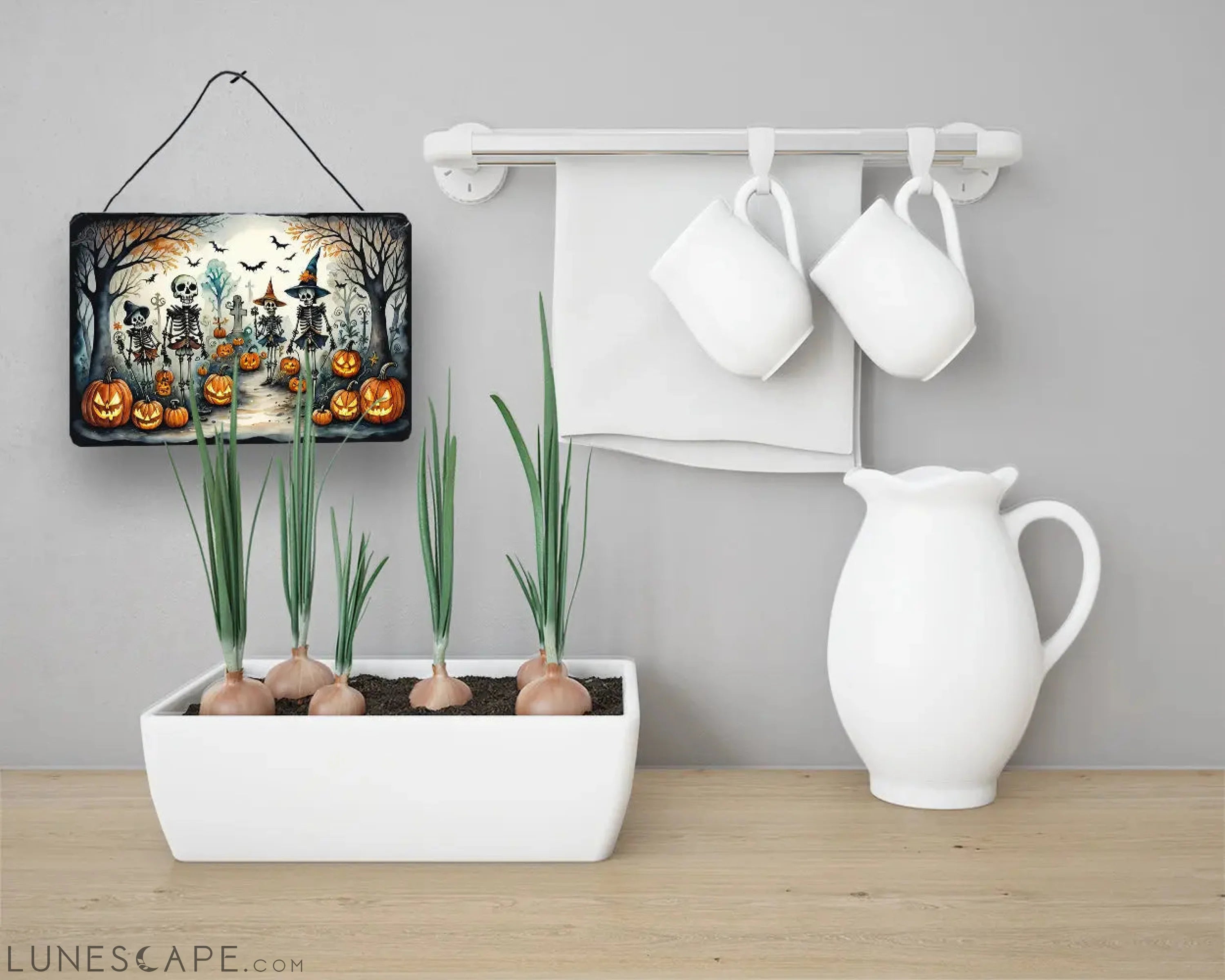 Calacas Skeletons Spooky Halloween Wall or Door Hanging Prints LUNESCAPE