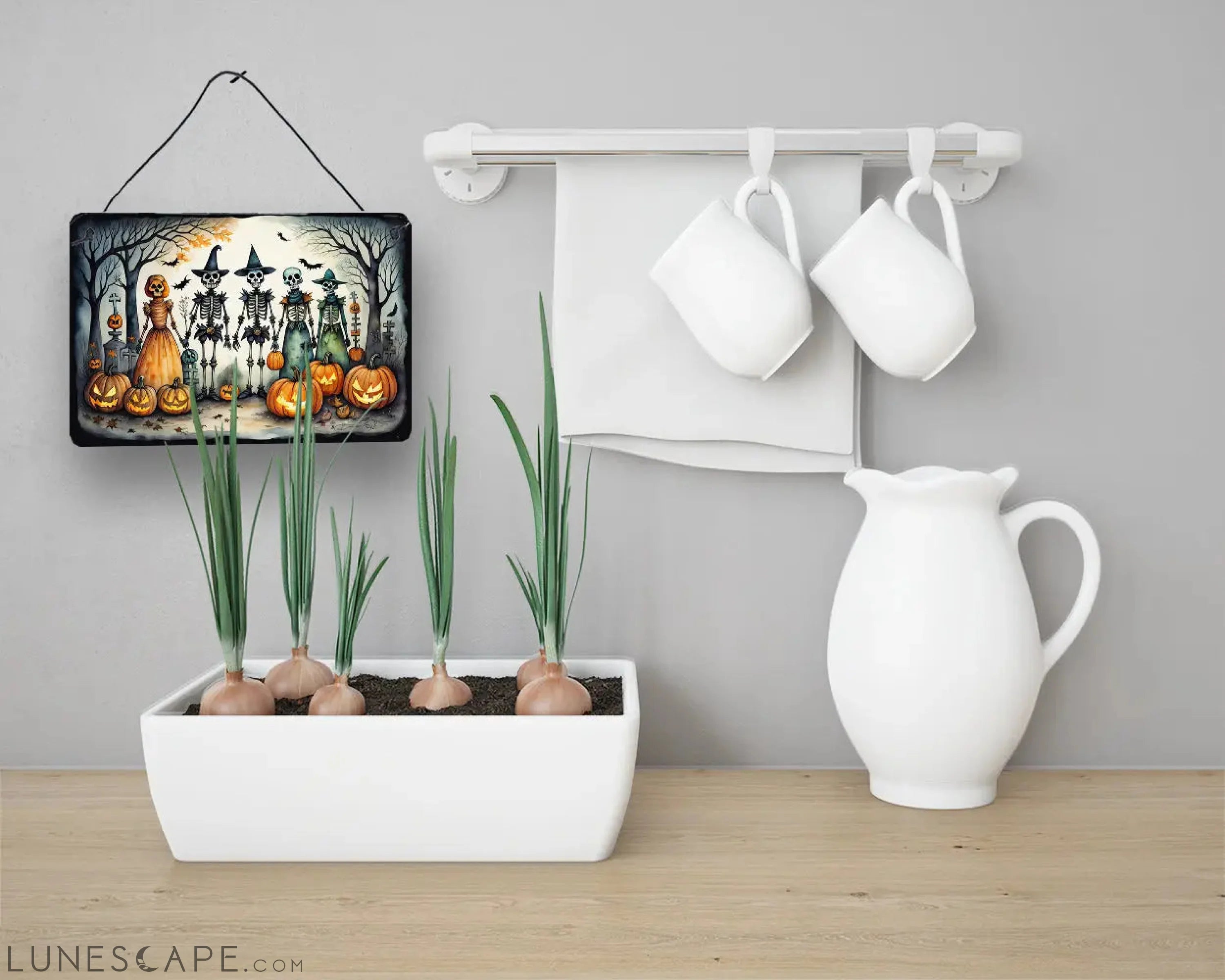 Calacas Skeletons Spooky Halloween Wall or Door Hanging Prints LUNESCAPE