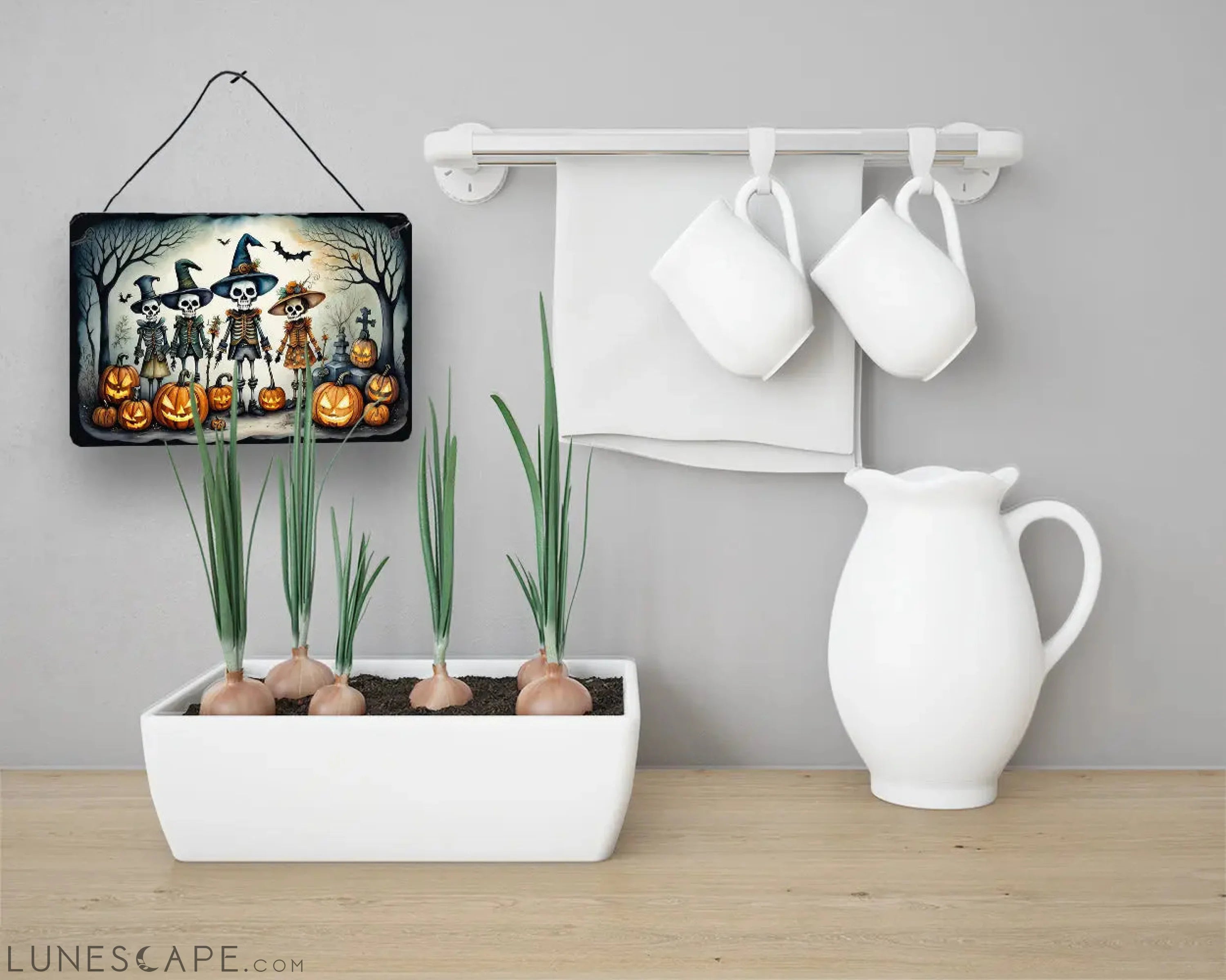 Calacas Skeletons Spooky Halloween Wall or Door Hanging Prints LUNESCAPE