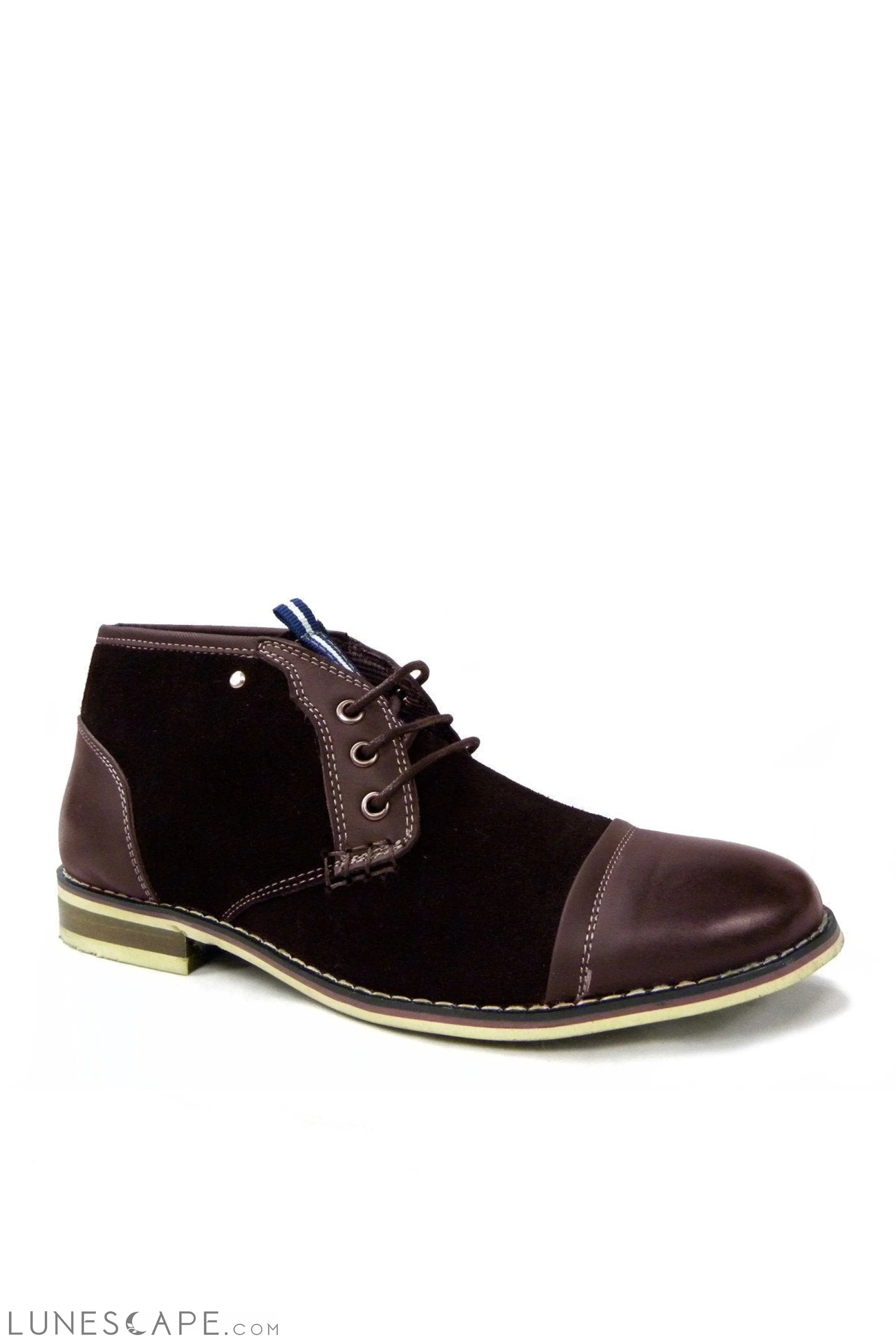 CANDLE Leather and Suede Cap Toe Womens Derby Shoe LUNESCAPE