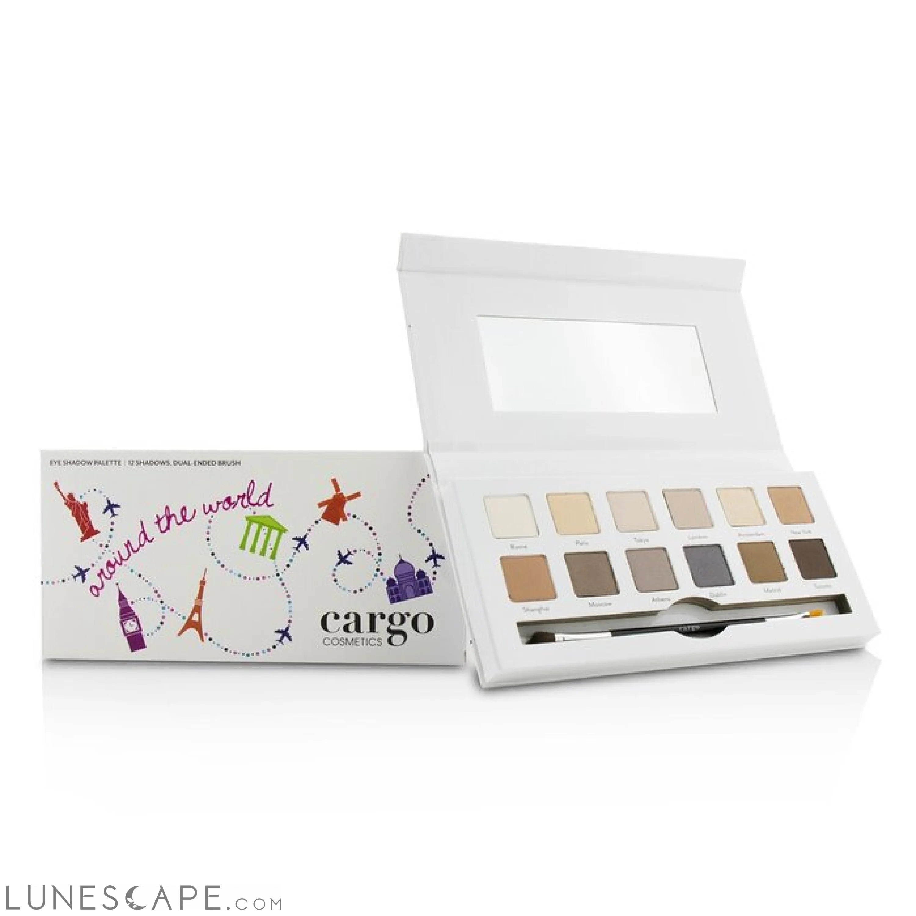 CARGO - Around the World Eye Shadow Palette (12x Eye Shadow, 1x Shadow Brush) LUNESCAPE