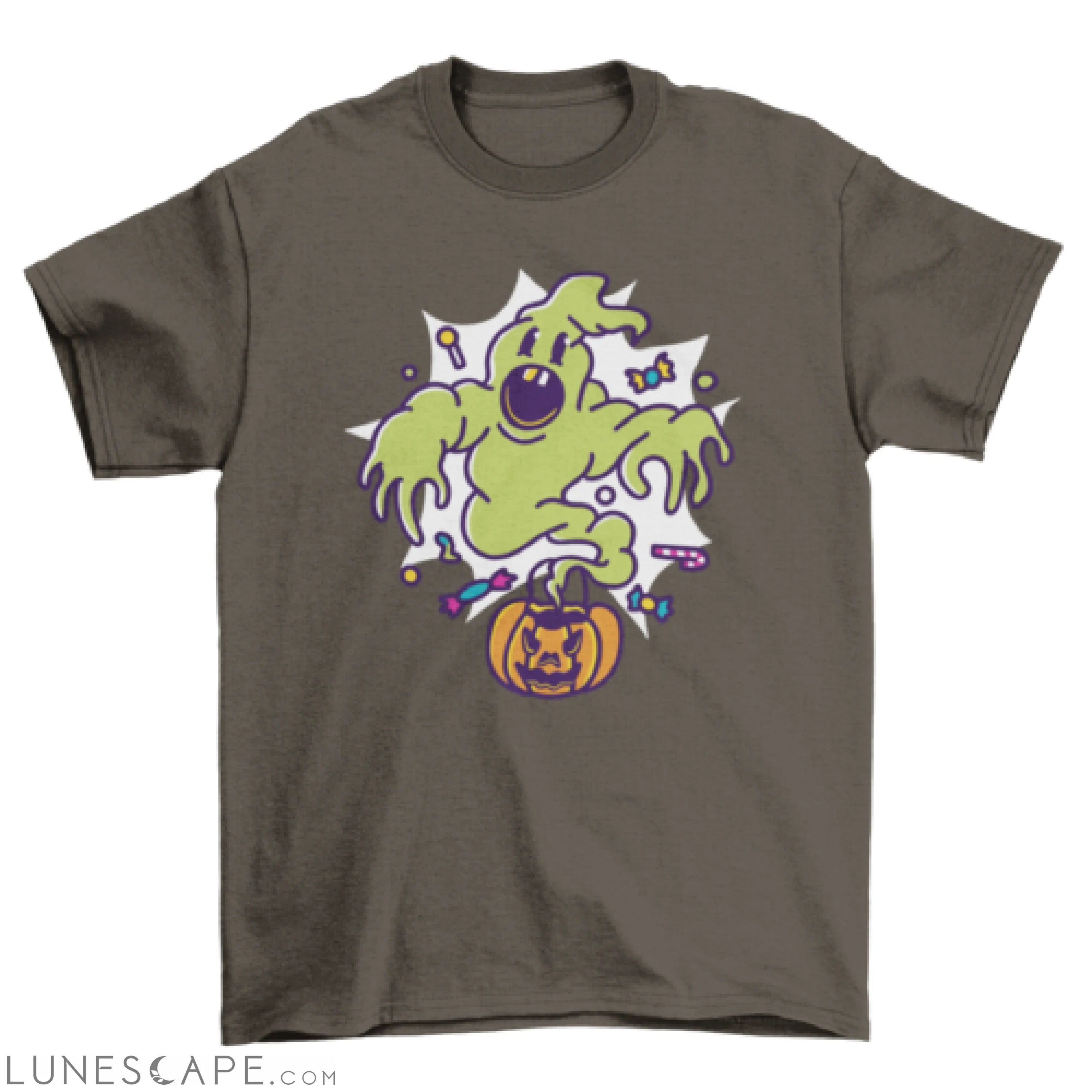 Cartoon ghost pumpkin halloween t-shirt LUNESCAPE