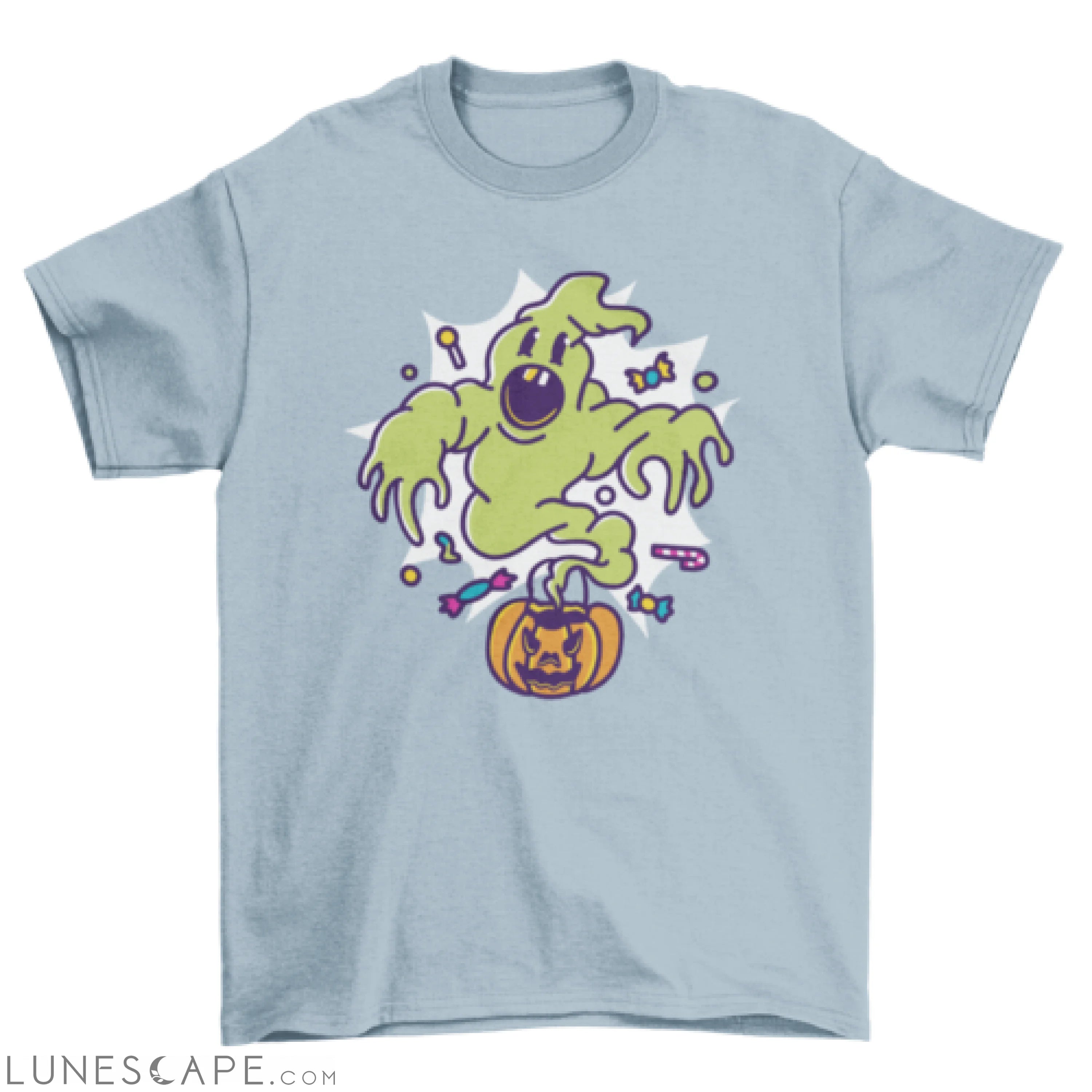 Cartoon ghost pumpkin halloween t-shirt LUNESCAPE