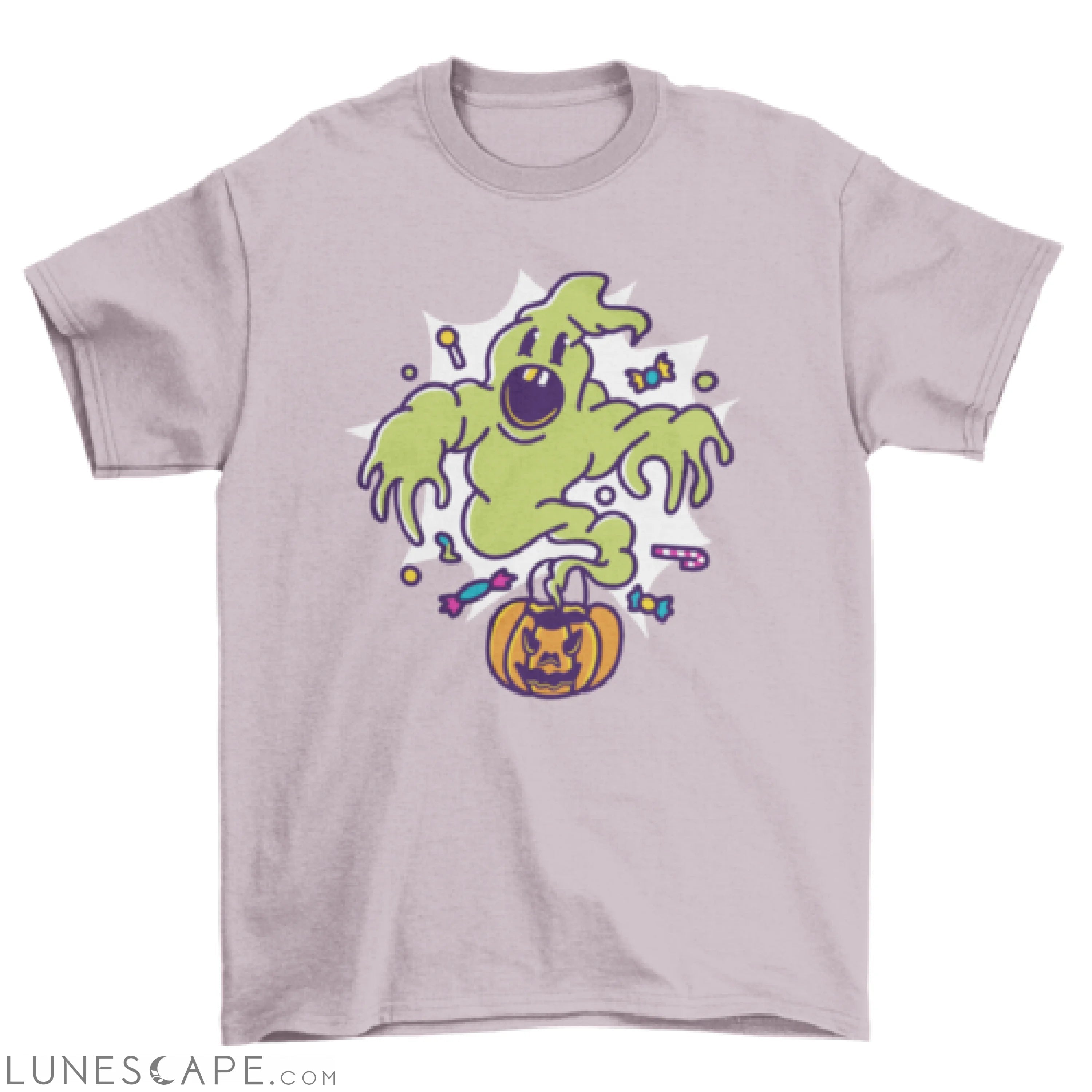 Cartoon ghost pumpkin halloween t-shirt LUNESCAPE