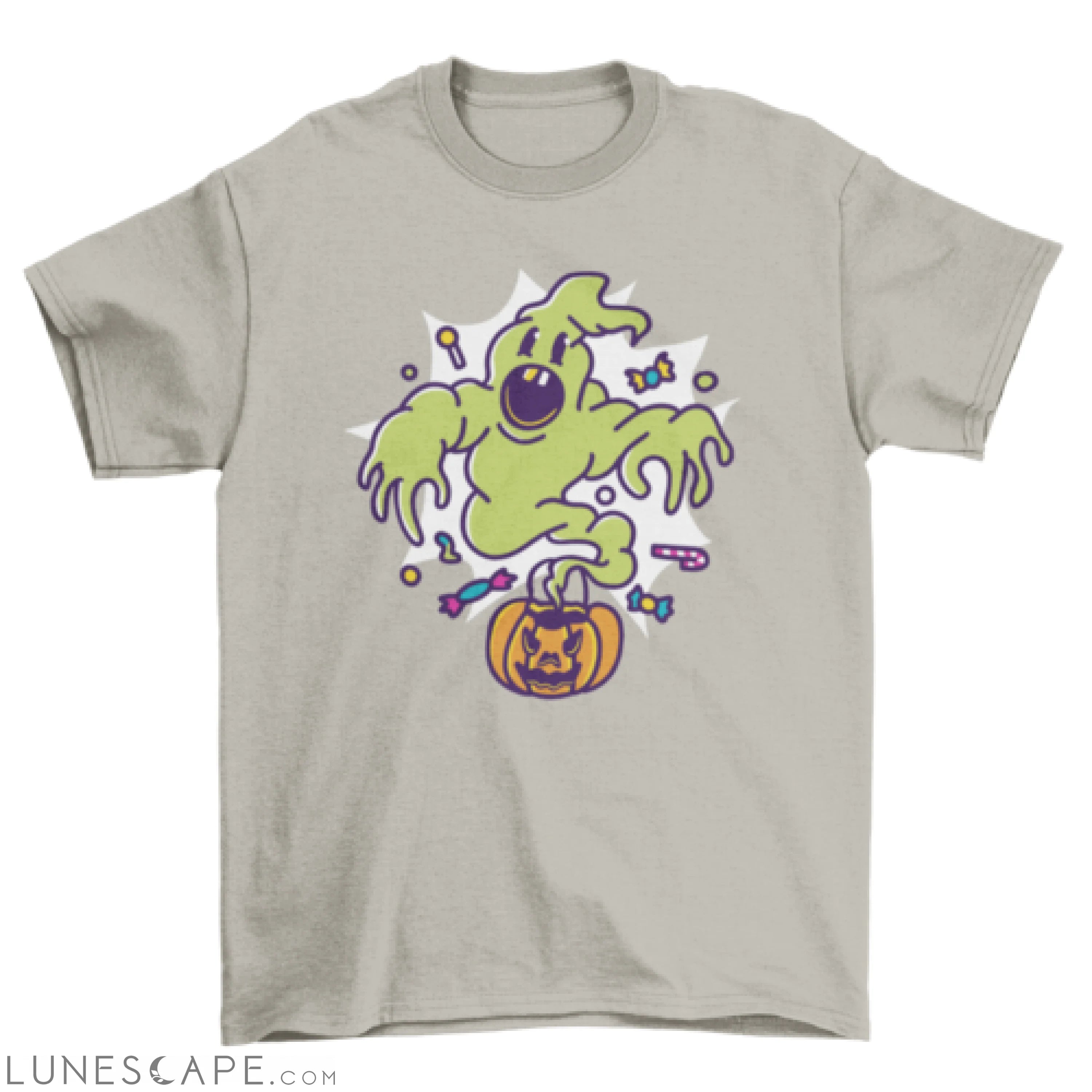 Cartoon ghost pumpkin halloween t-shirt LUNESCAPE
