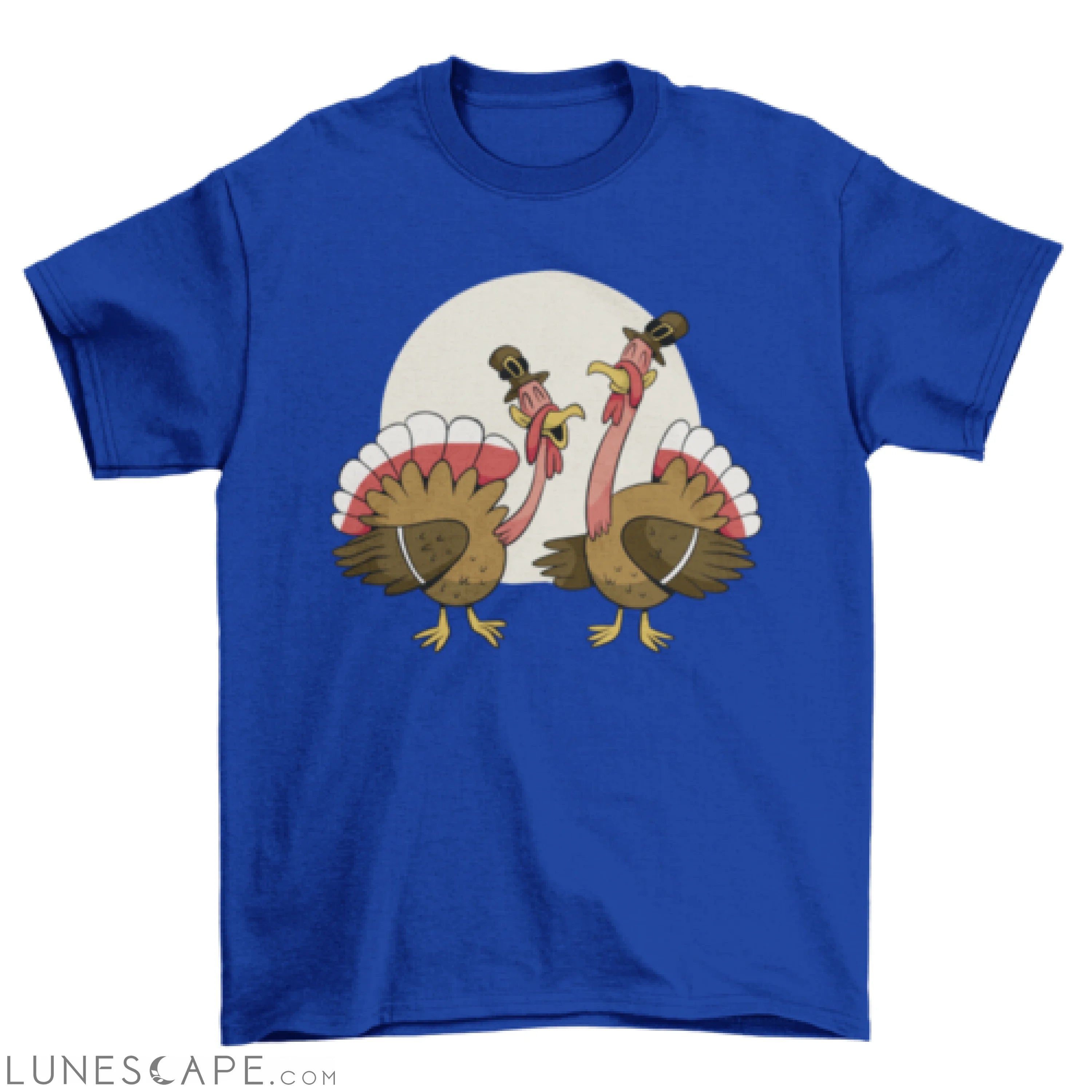 Cartoon Thanksgiving turkeys t-shirt design LUNESCAPE