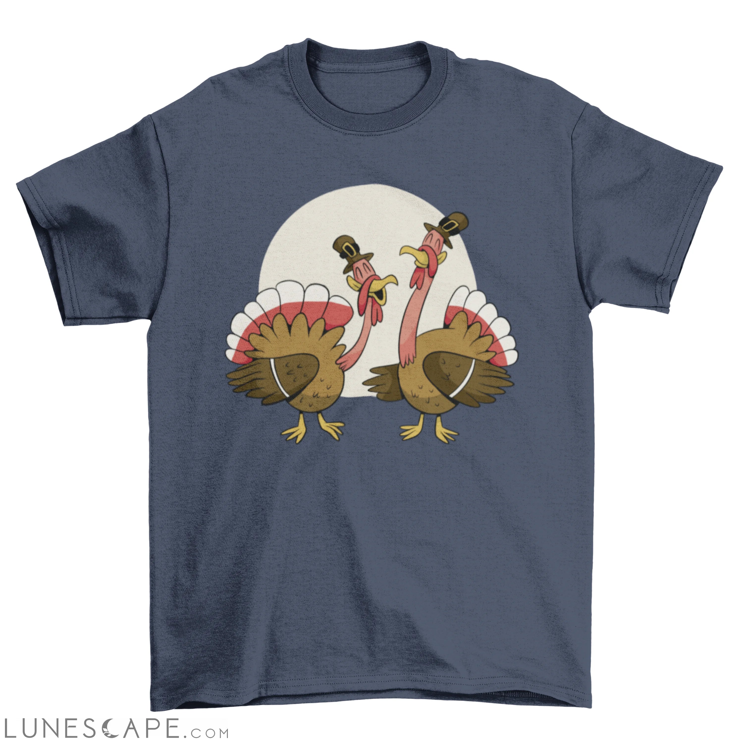 Cartoon Thanksgiving turkeys t-shirt design LUNESCAPE