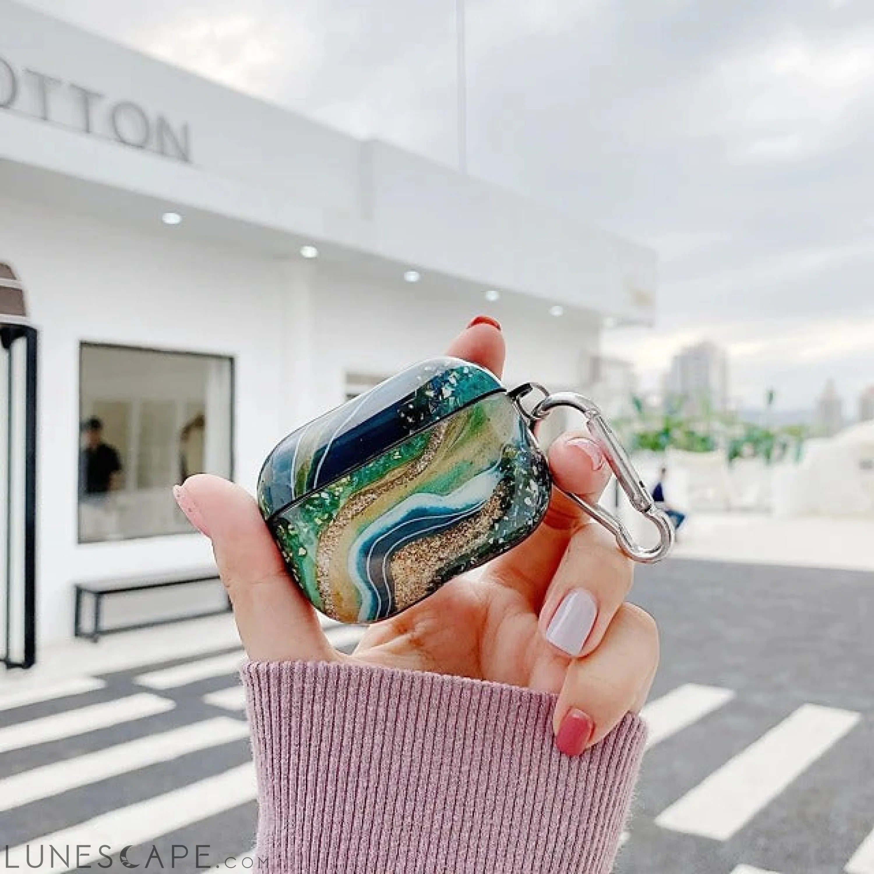 Case For AirPods Pro Cute Marble Headphone Case Hard LUNESCAPE