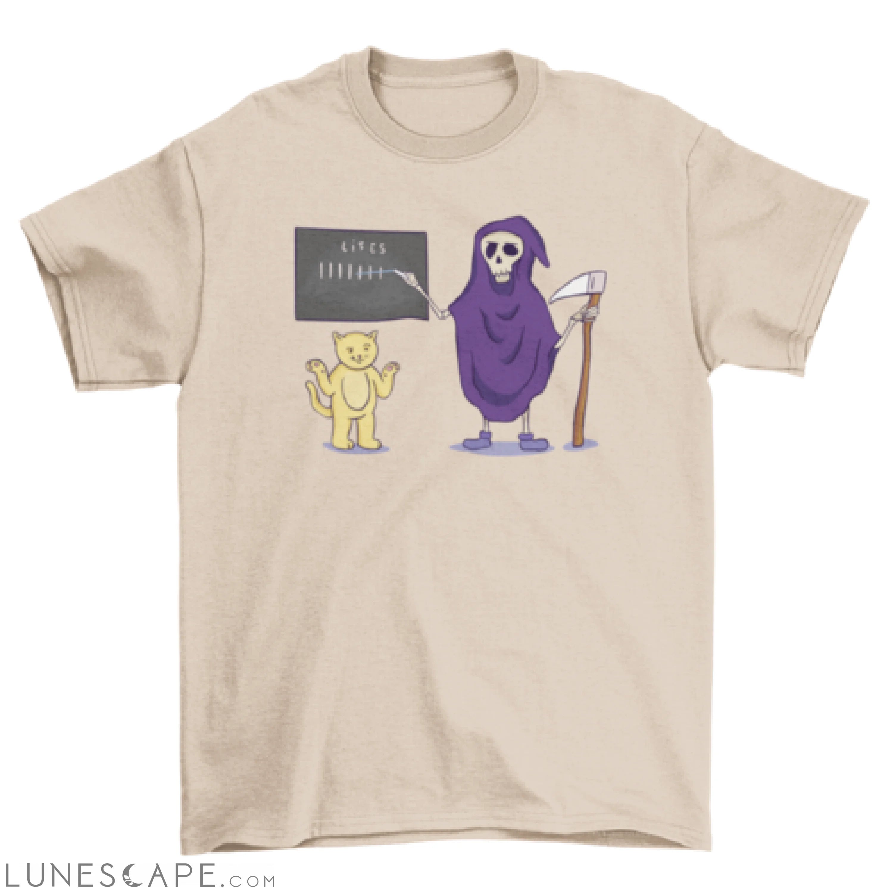 Cat and Death T-shirt LUNESCAPE