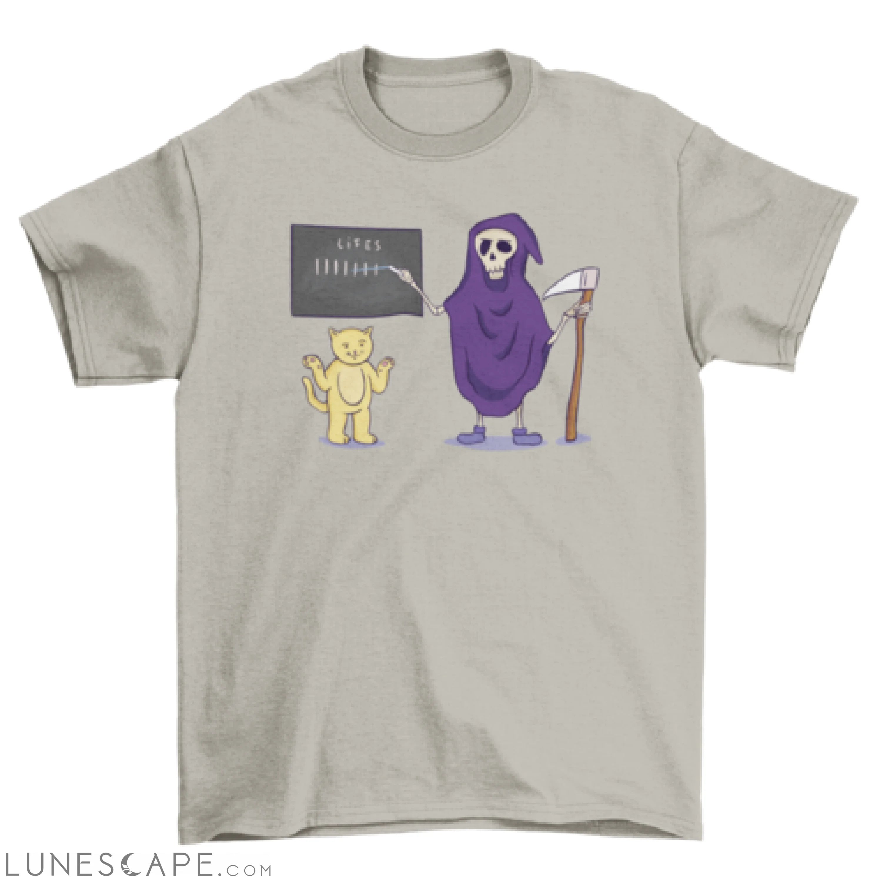 Cat and Death T-shirt LUNESCAPE