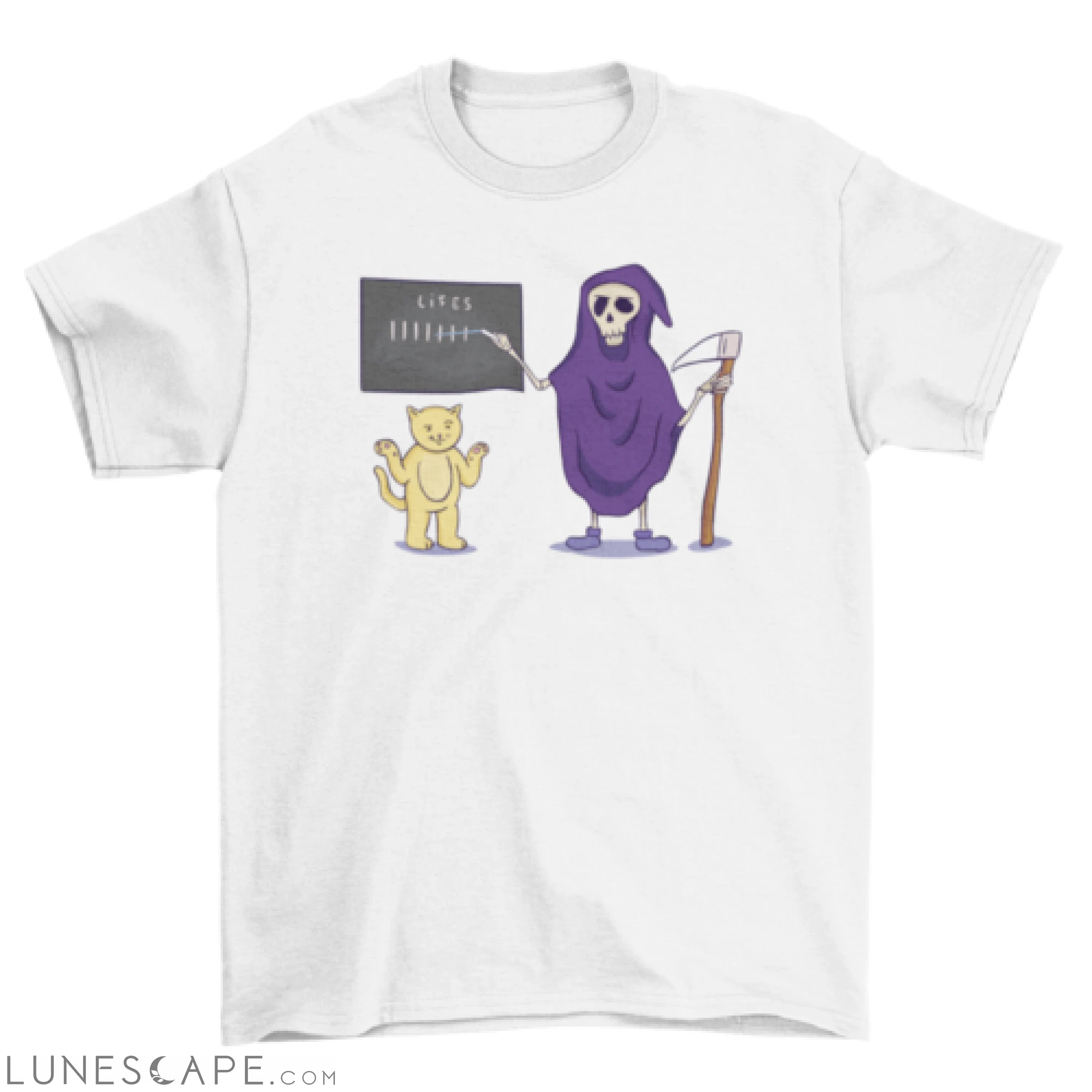 Cat and Death T-shirt LUNESCAPE