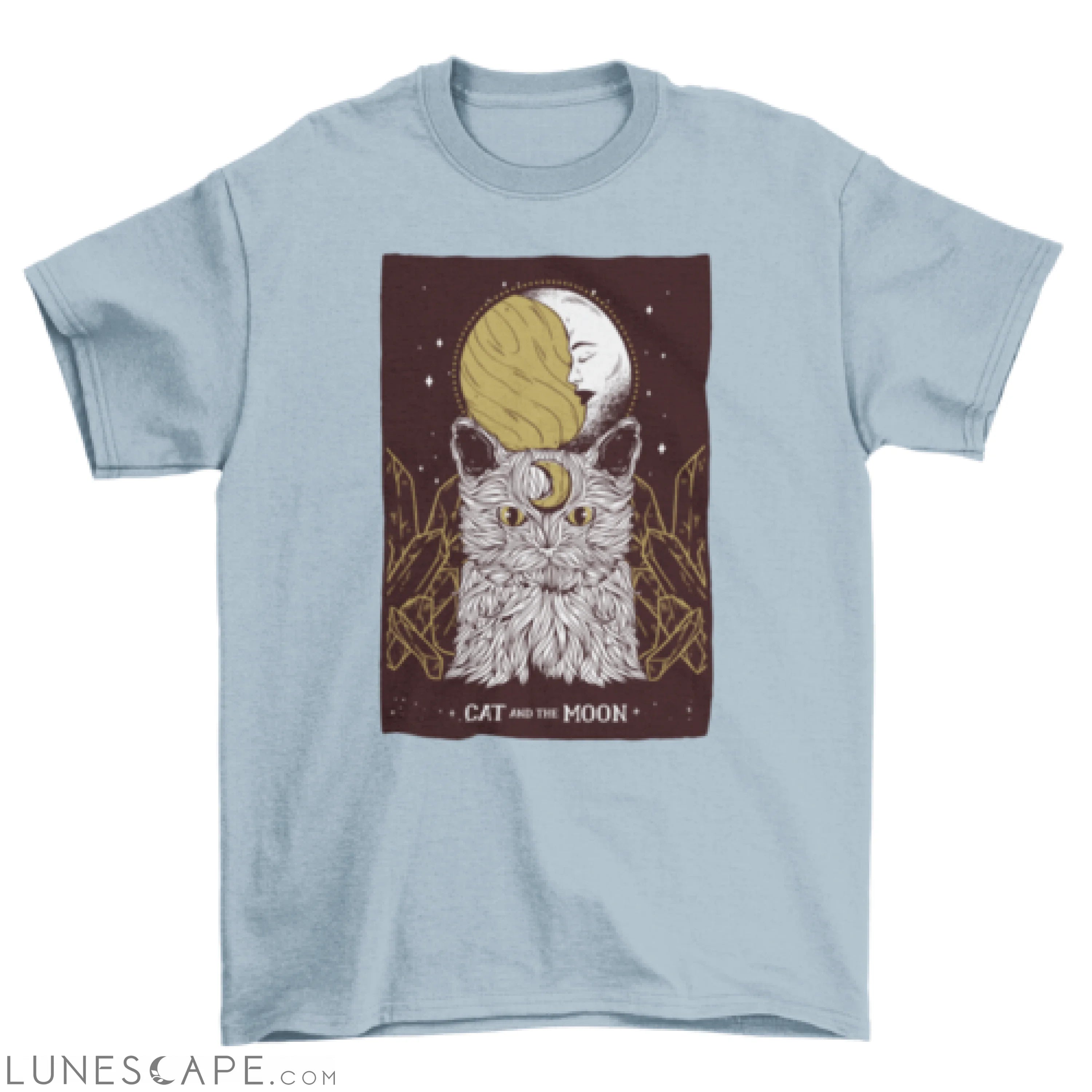 Cat crescent moon t-shirt LUNESCAPE