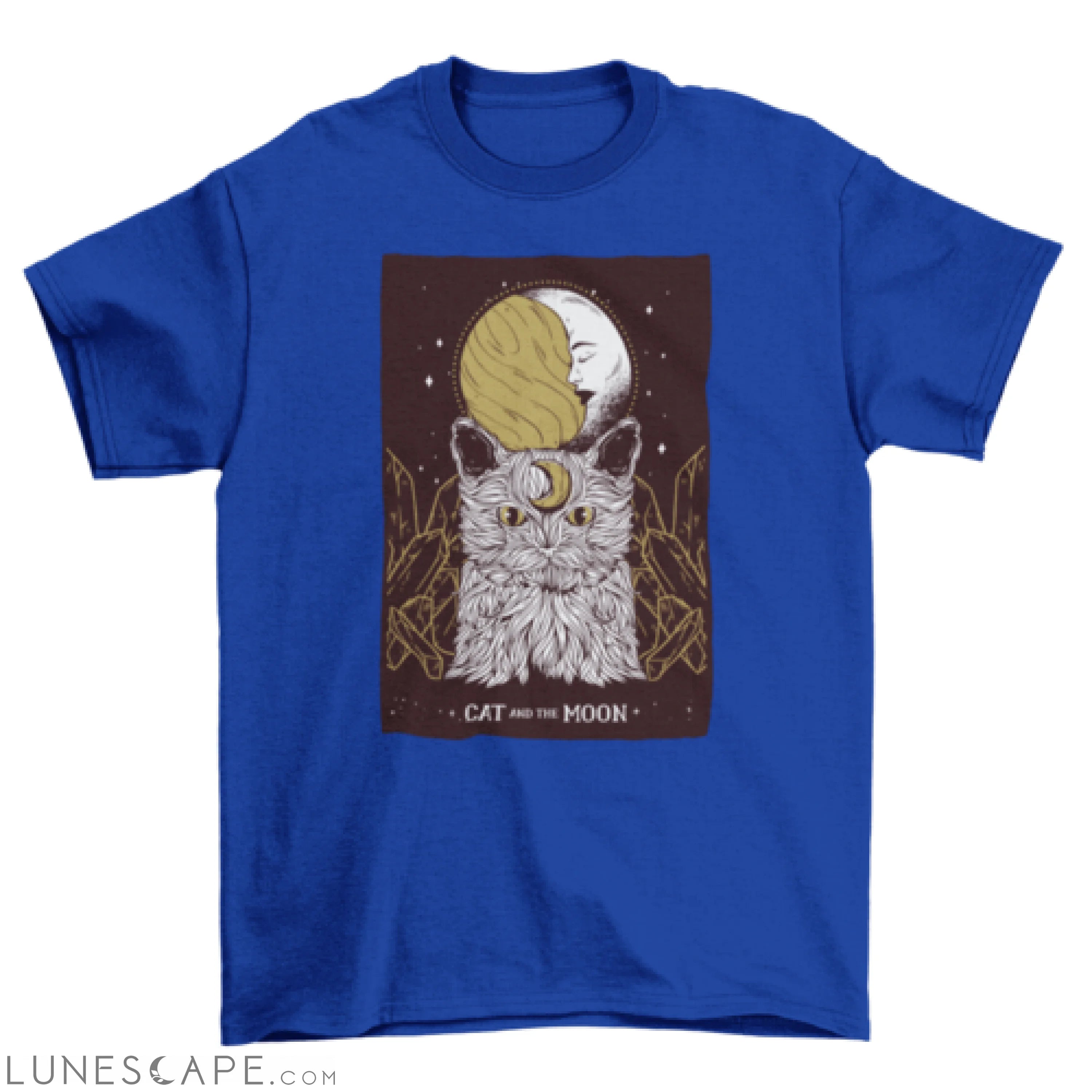Cat crescent moon t-shirt LUNESCAPE