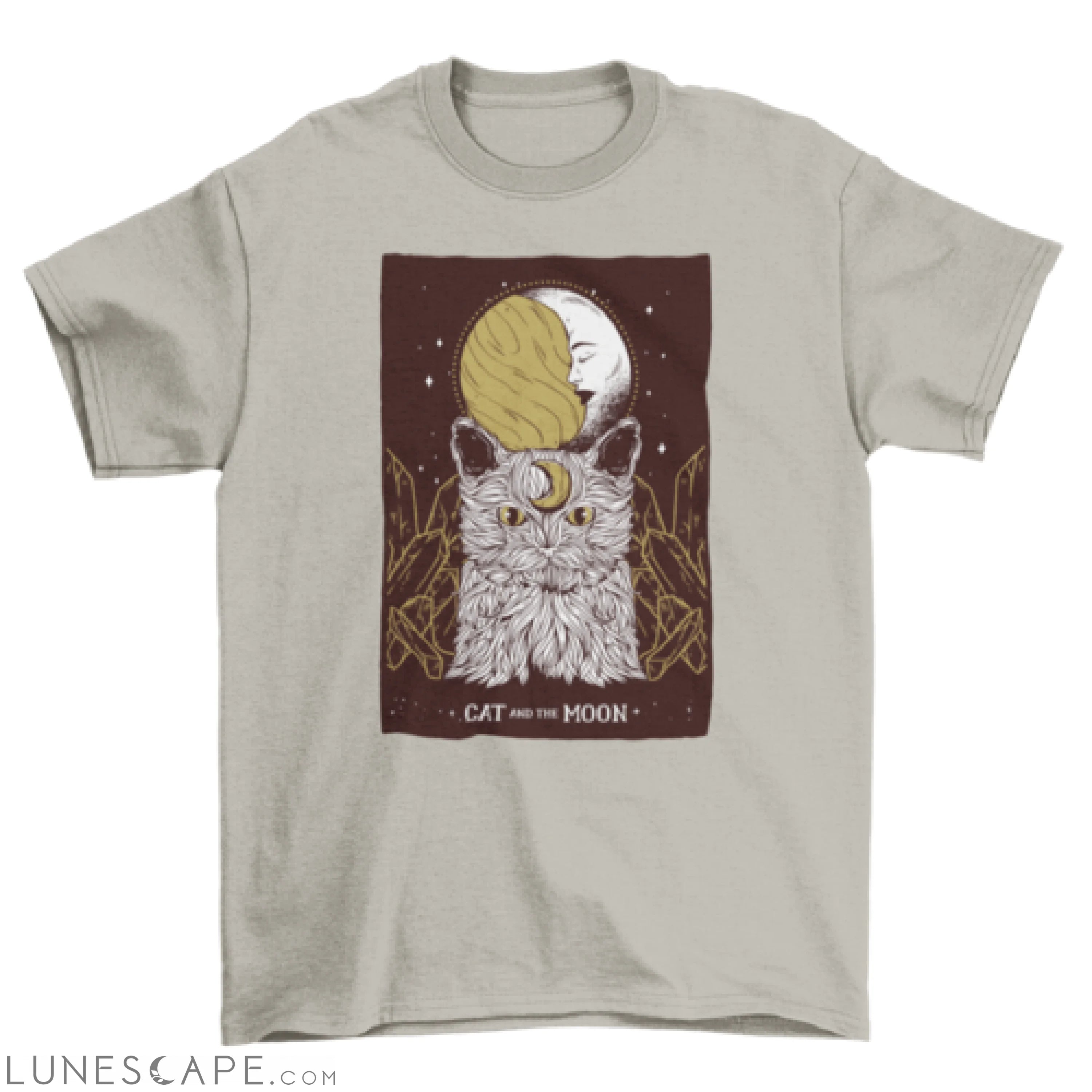 Cat crescent moon t-shirt LUNESCAPE
