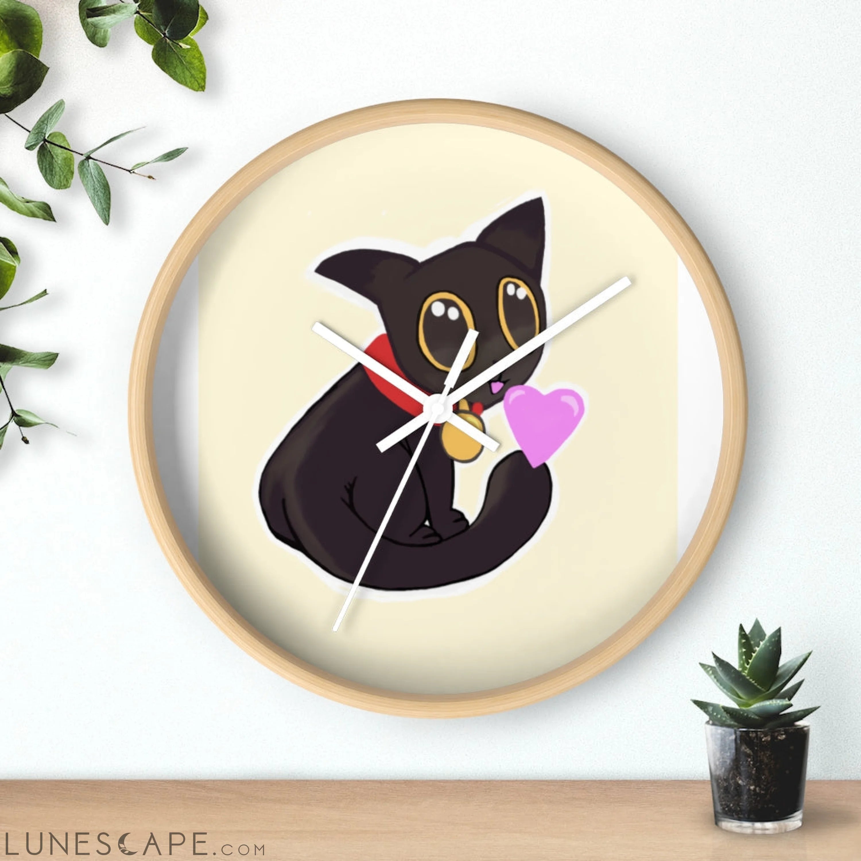 Cat Drawing Wall clock LUNESCAPE