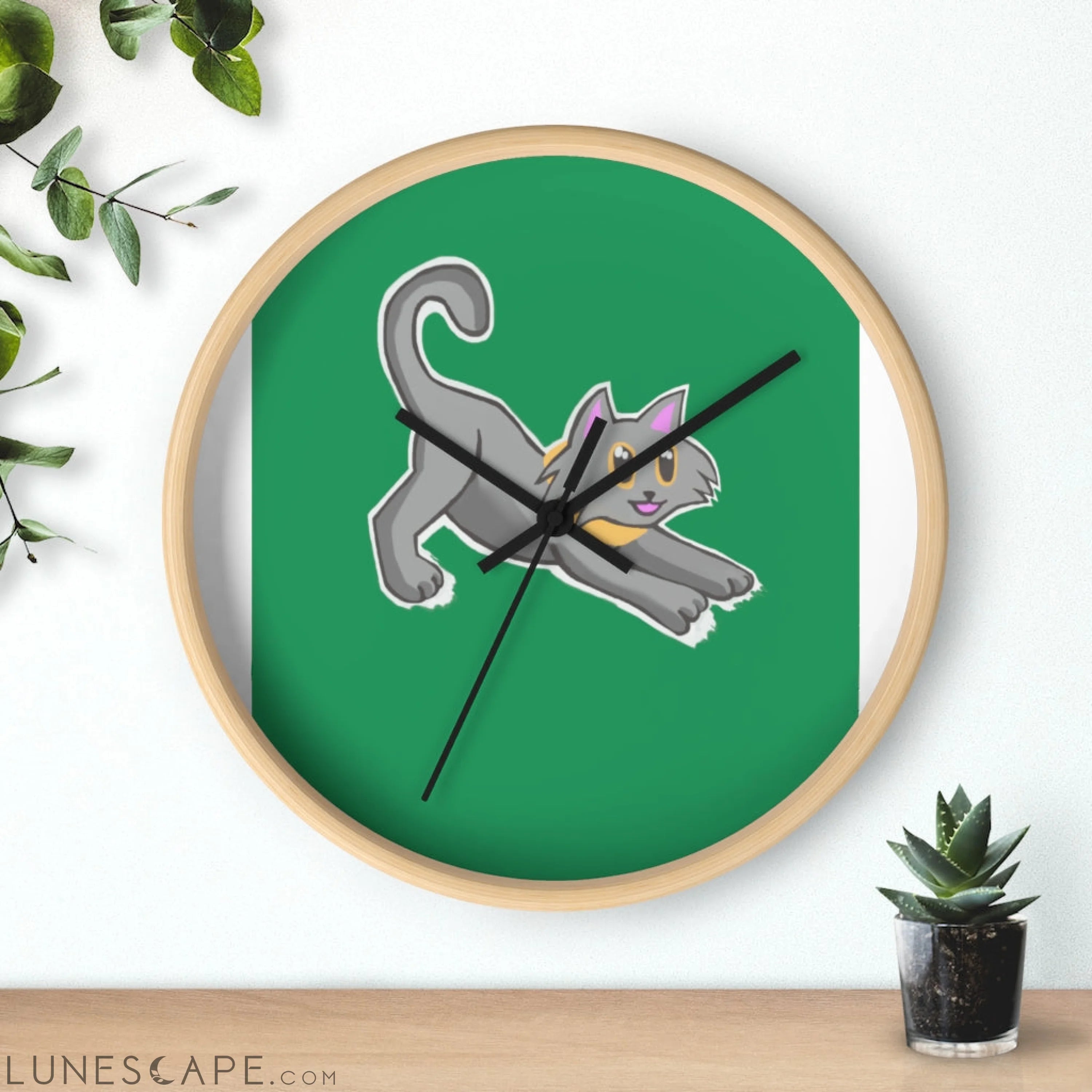 Cat Drawing Wall clock LUNESCAPE