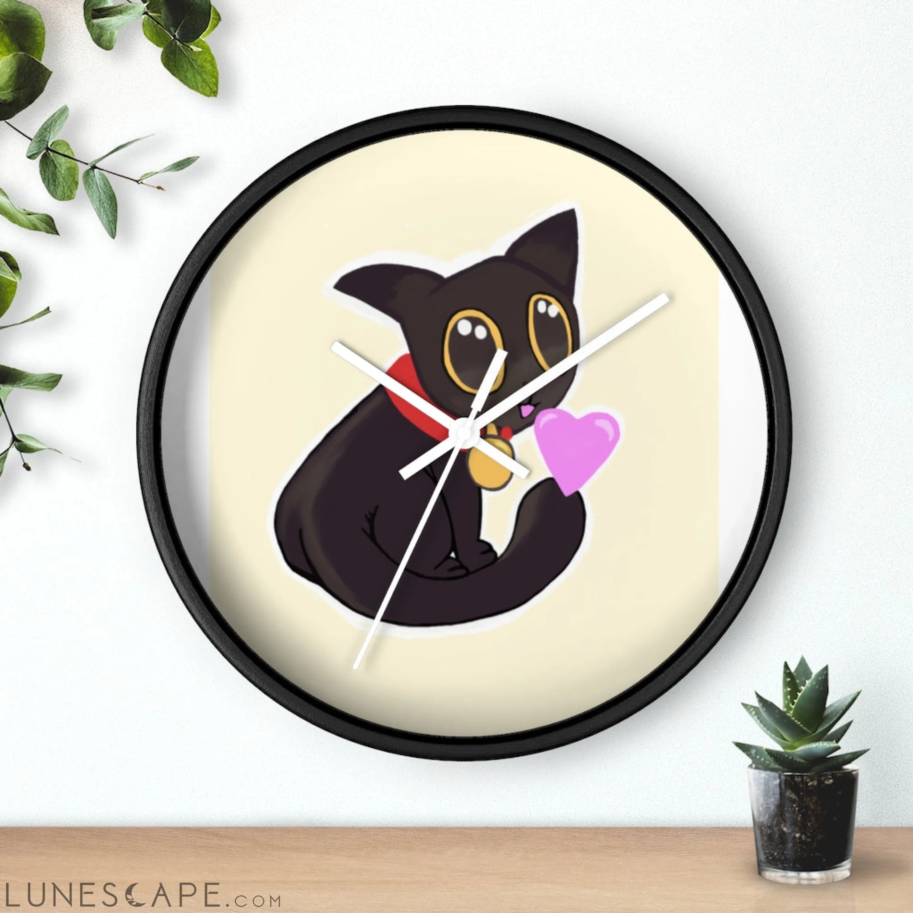 Cat Drawing Wall clock LUNESCAPE