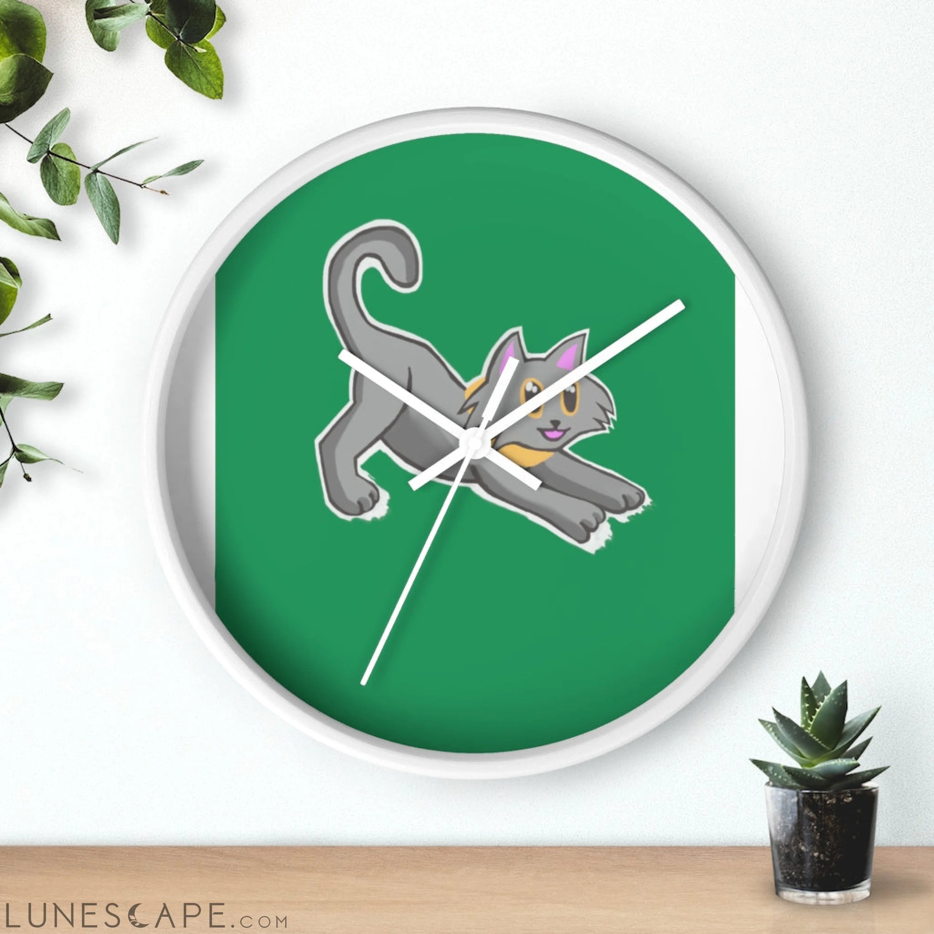 Cat Drawing Wall clock LUNESCAPE