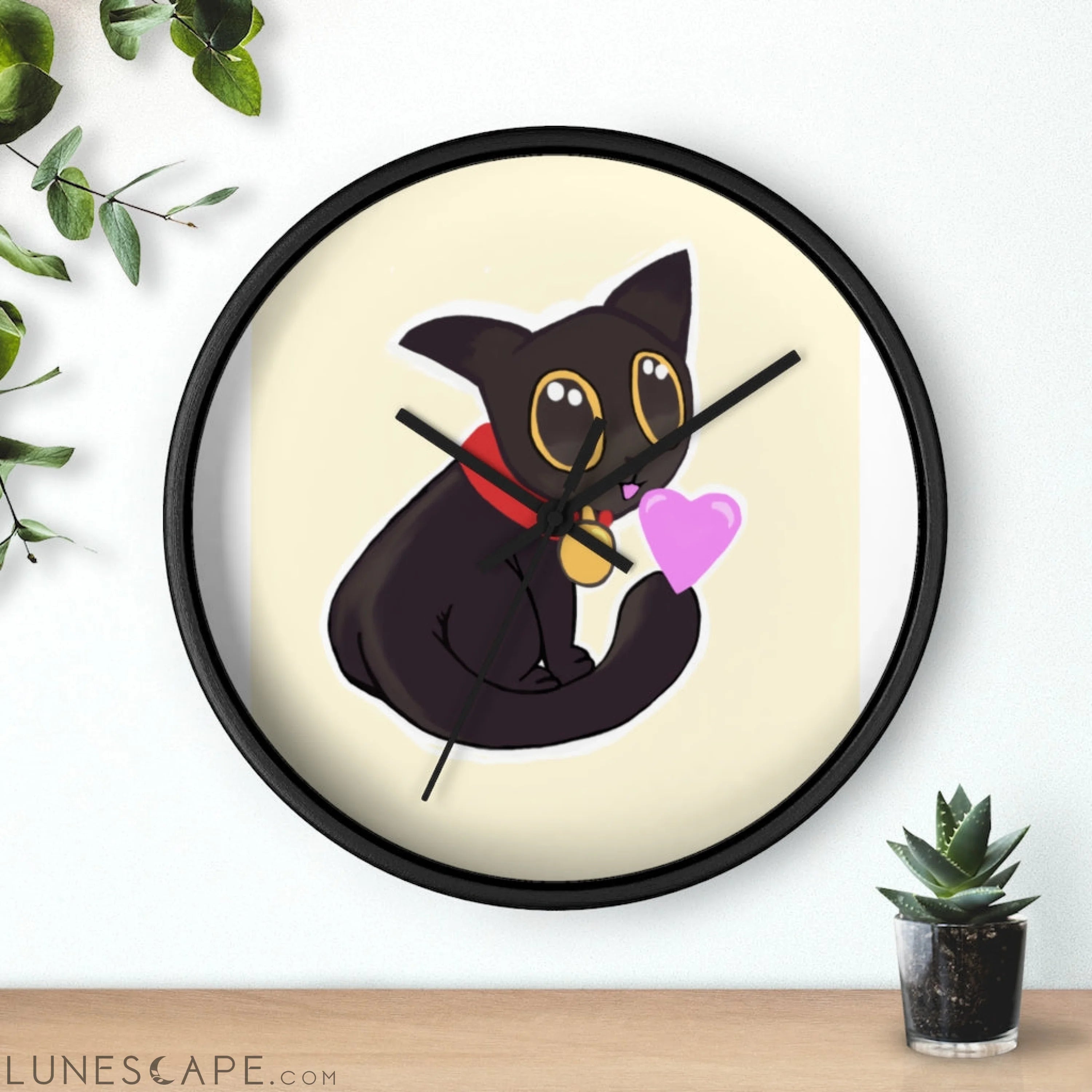 Cat Drawing Wall clock LUNESCAPE