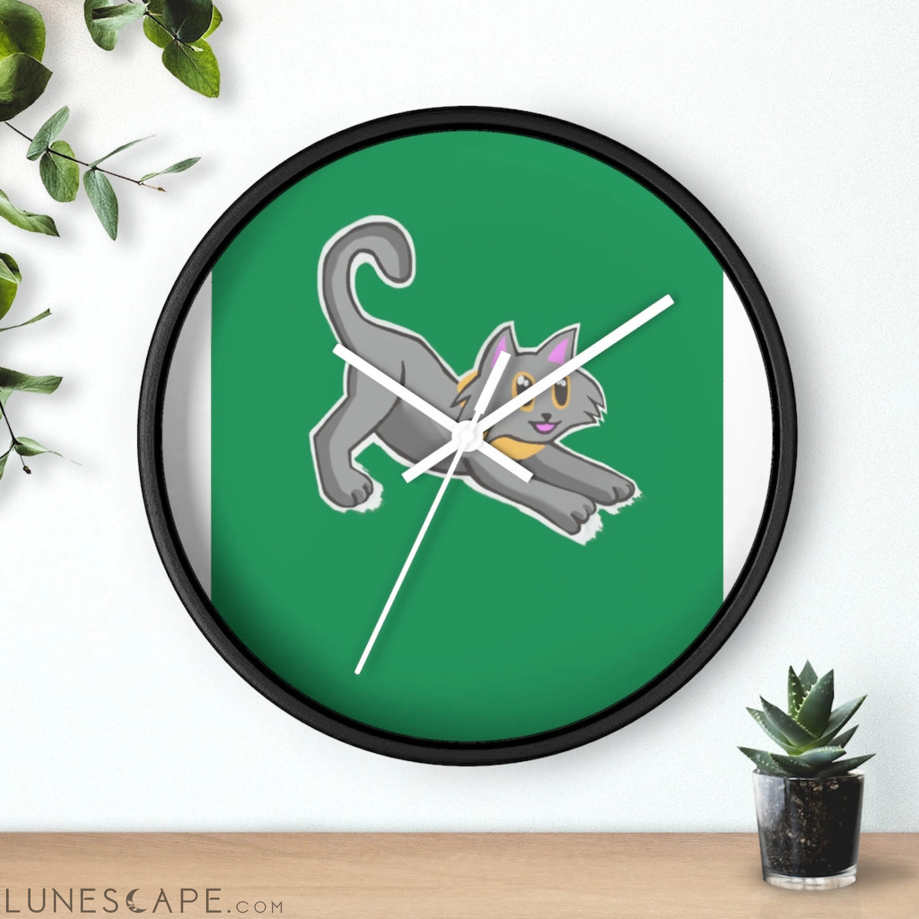 Cat Drawing Wall clock LUNESCAPE
