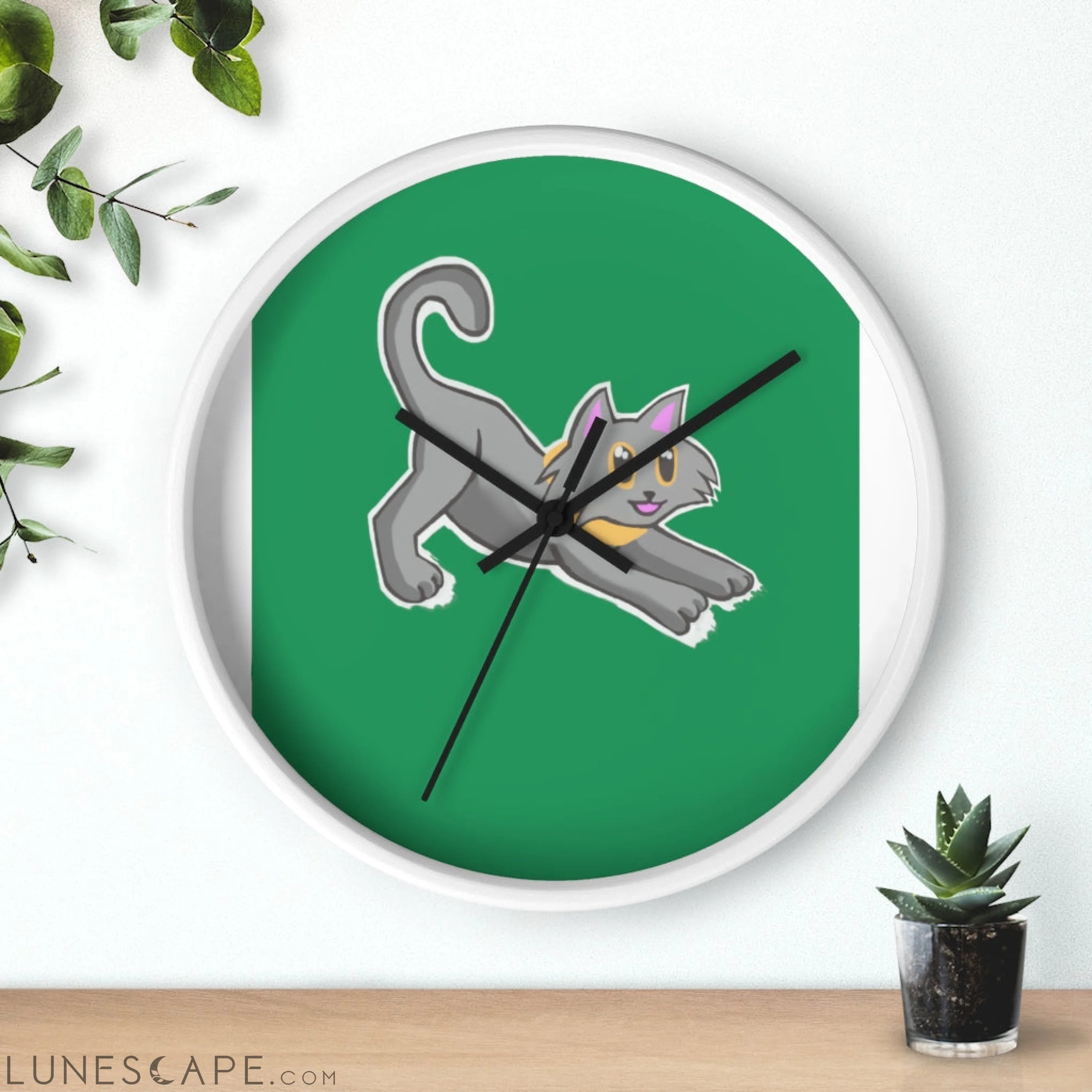 Cat Drawing Wall clock LUNESCAPE