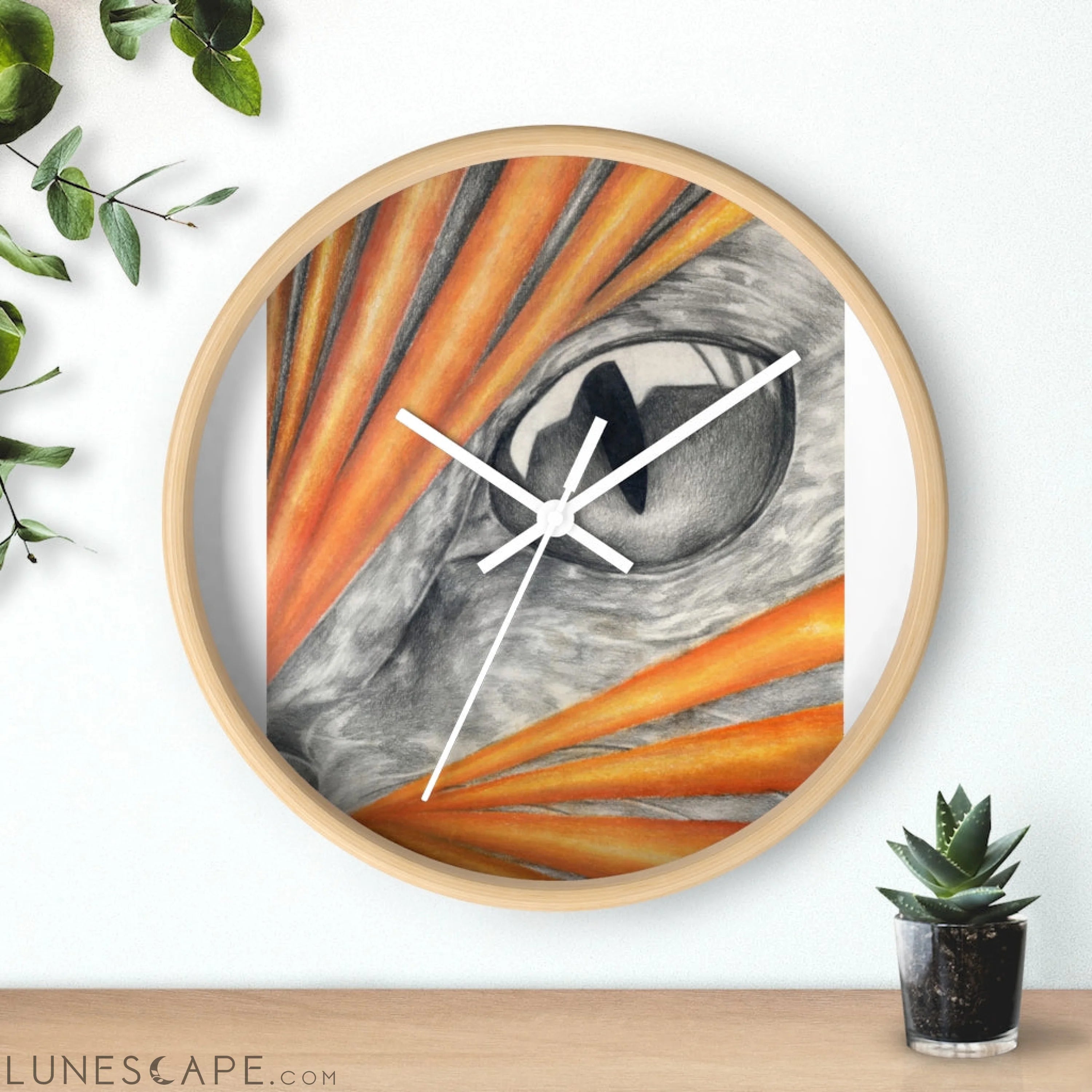 Cat Rays Wall clock LUNESCAPE