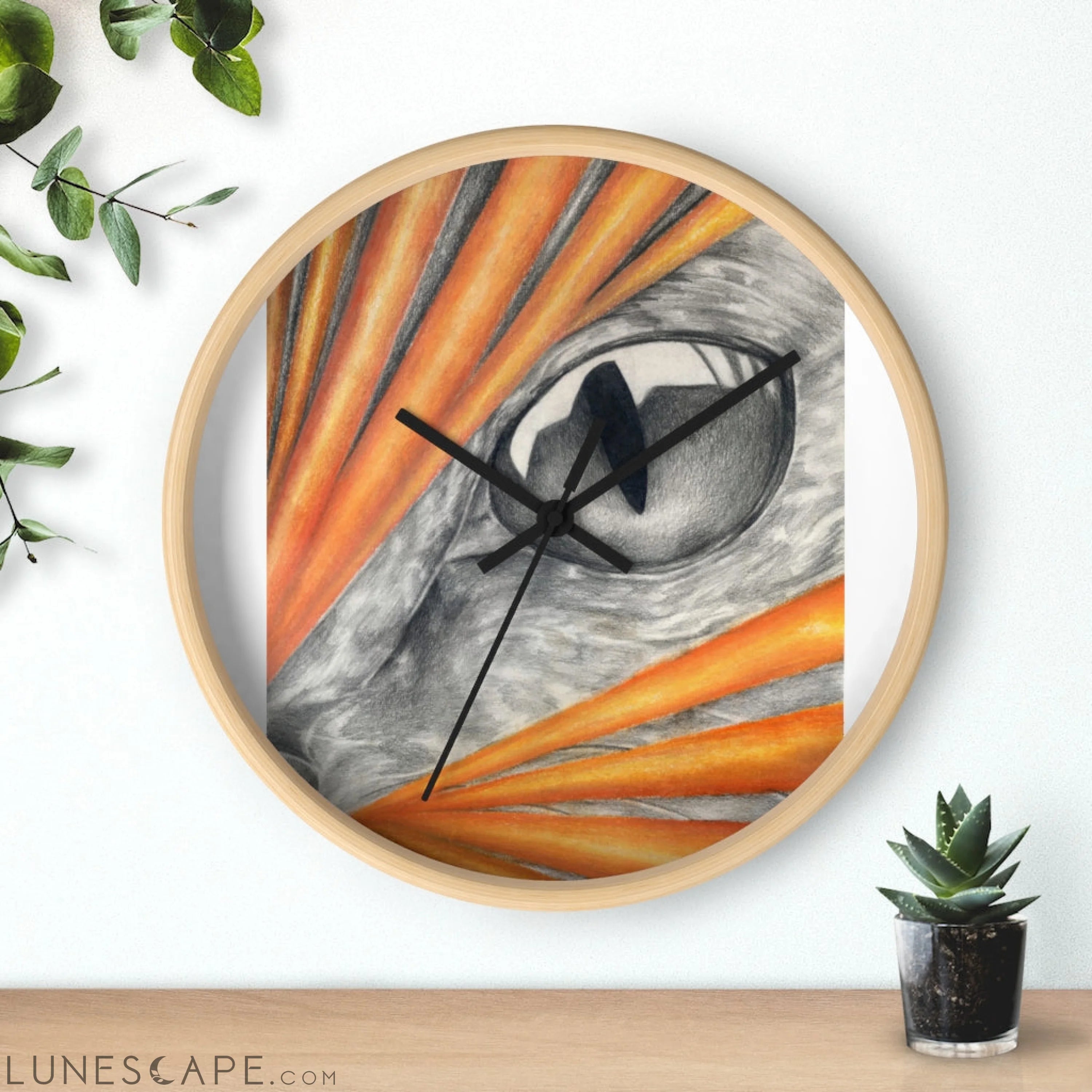 Cat Rays Wall clock LUNESCAPE