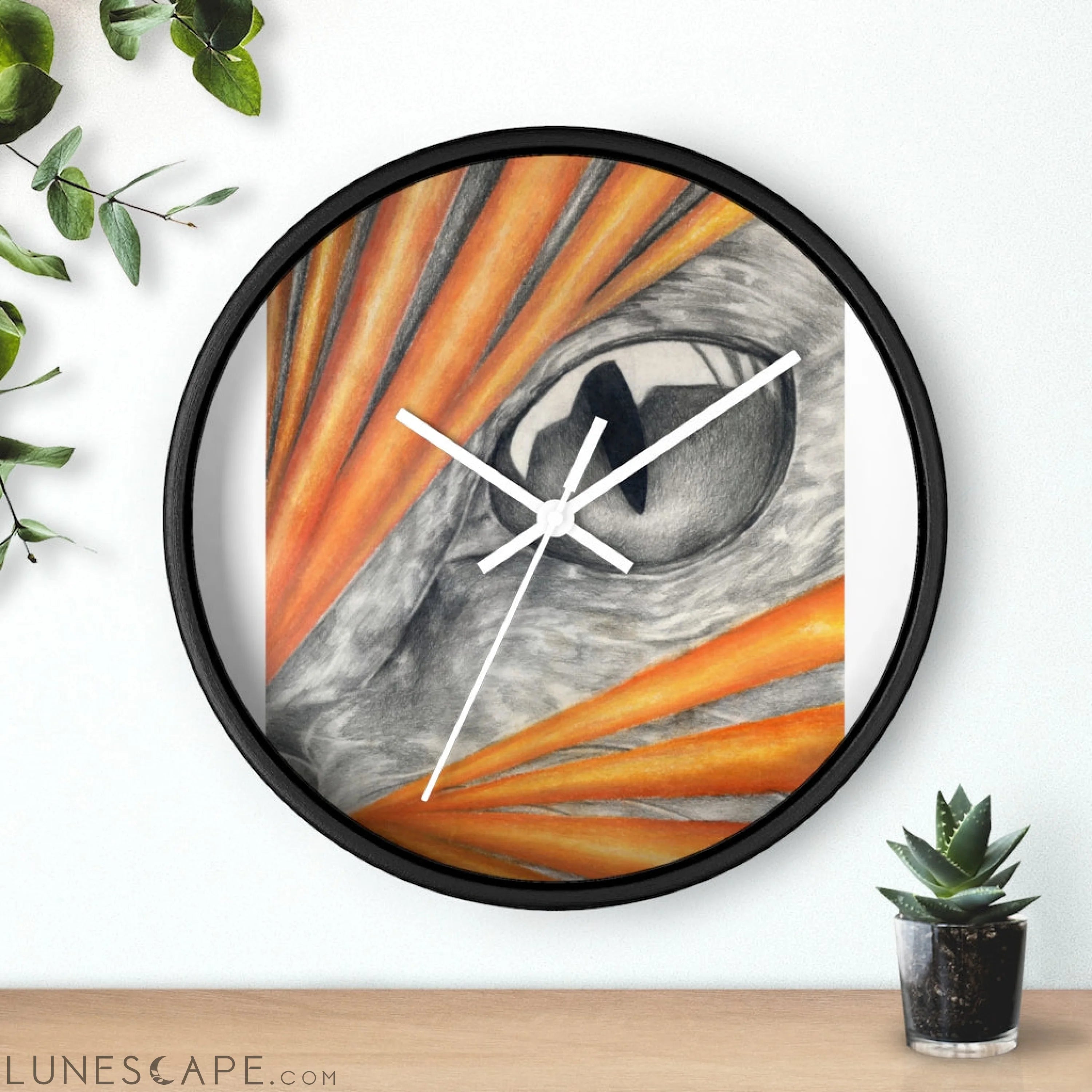 Cat Rays Wall clock LUNESCAPE