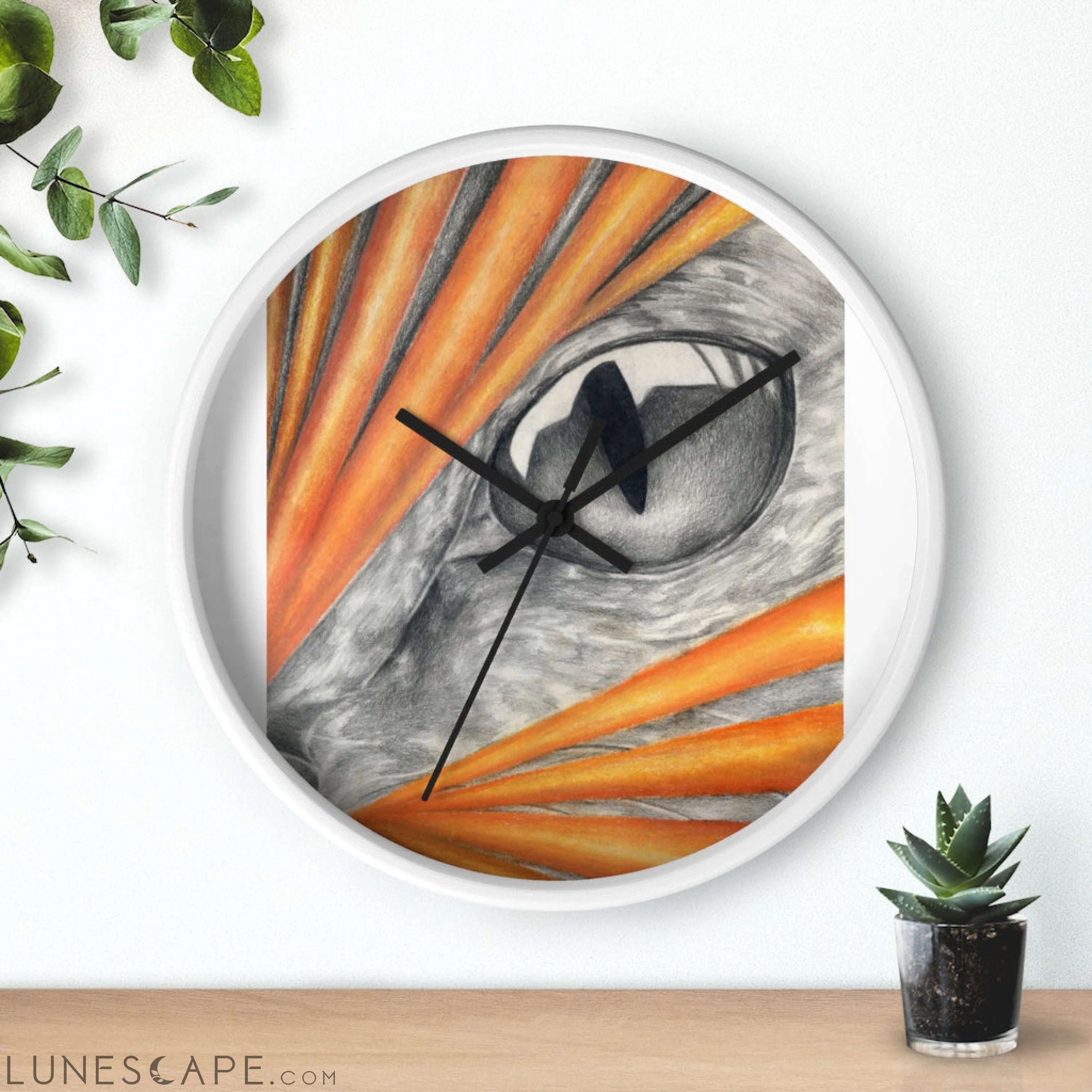 Cat Rays Wall clock LUNESCAPE