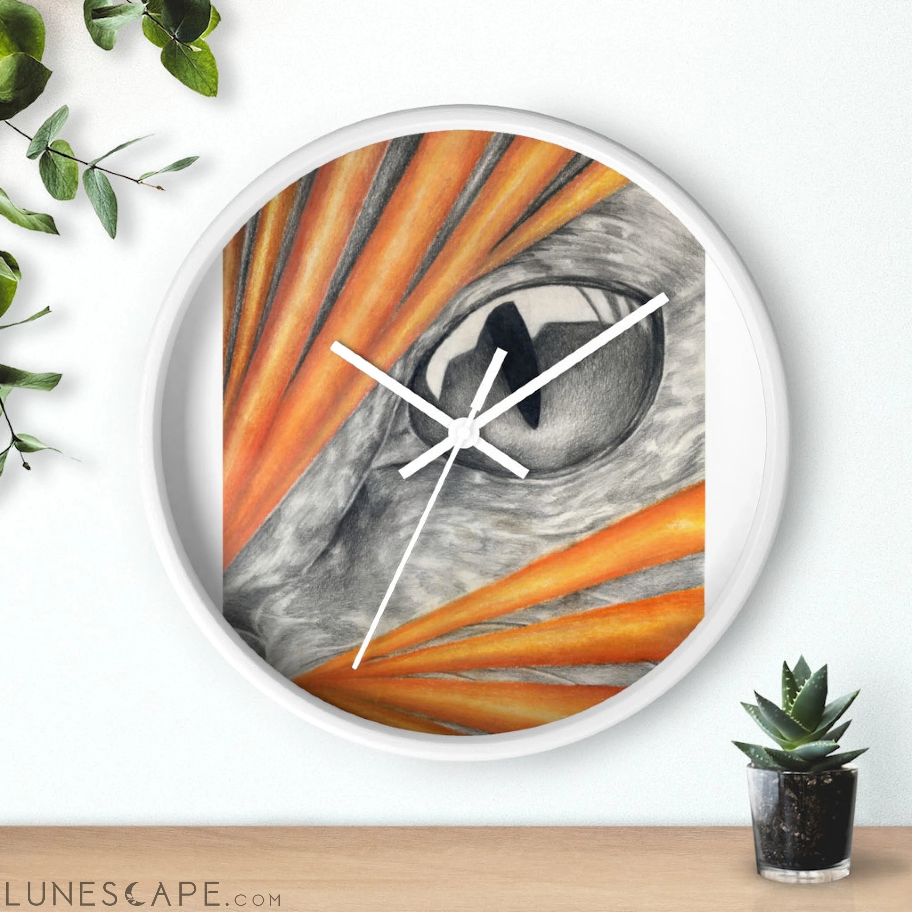 Cat Rays Wall clock LUNESCAPE